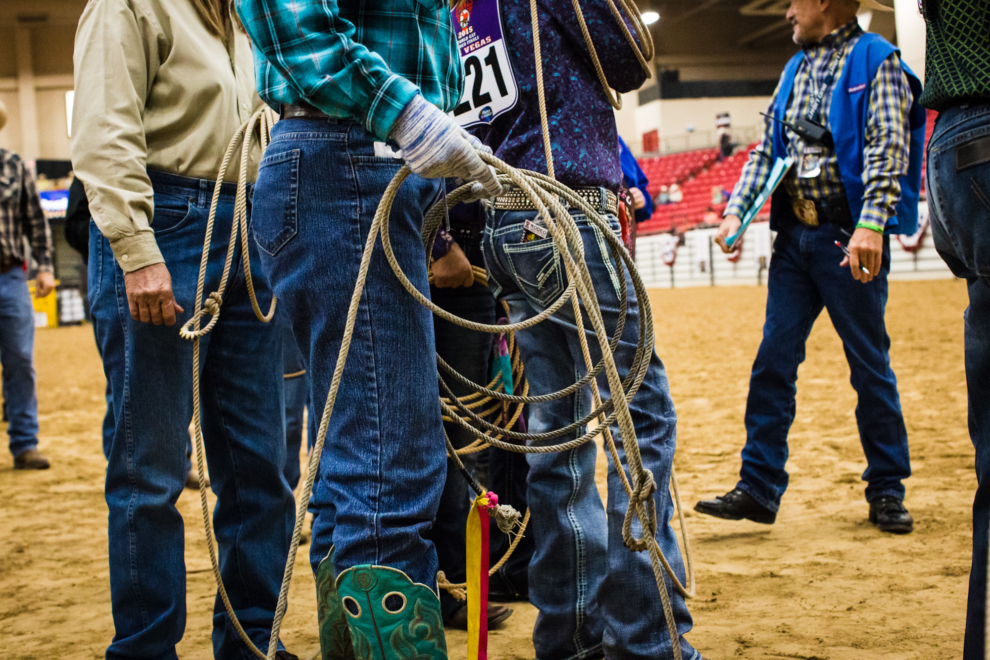  Janine Pardee, of Orlando, FL, watches other contestants participate in Calf Roping at the World Gay Rodeo Finals in Las Vegas, NV. 