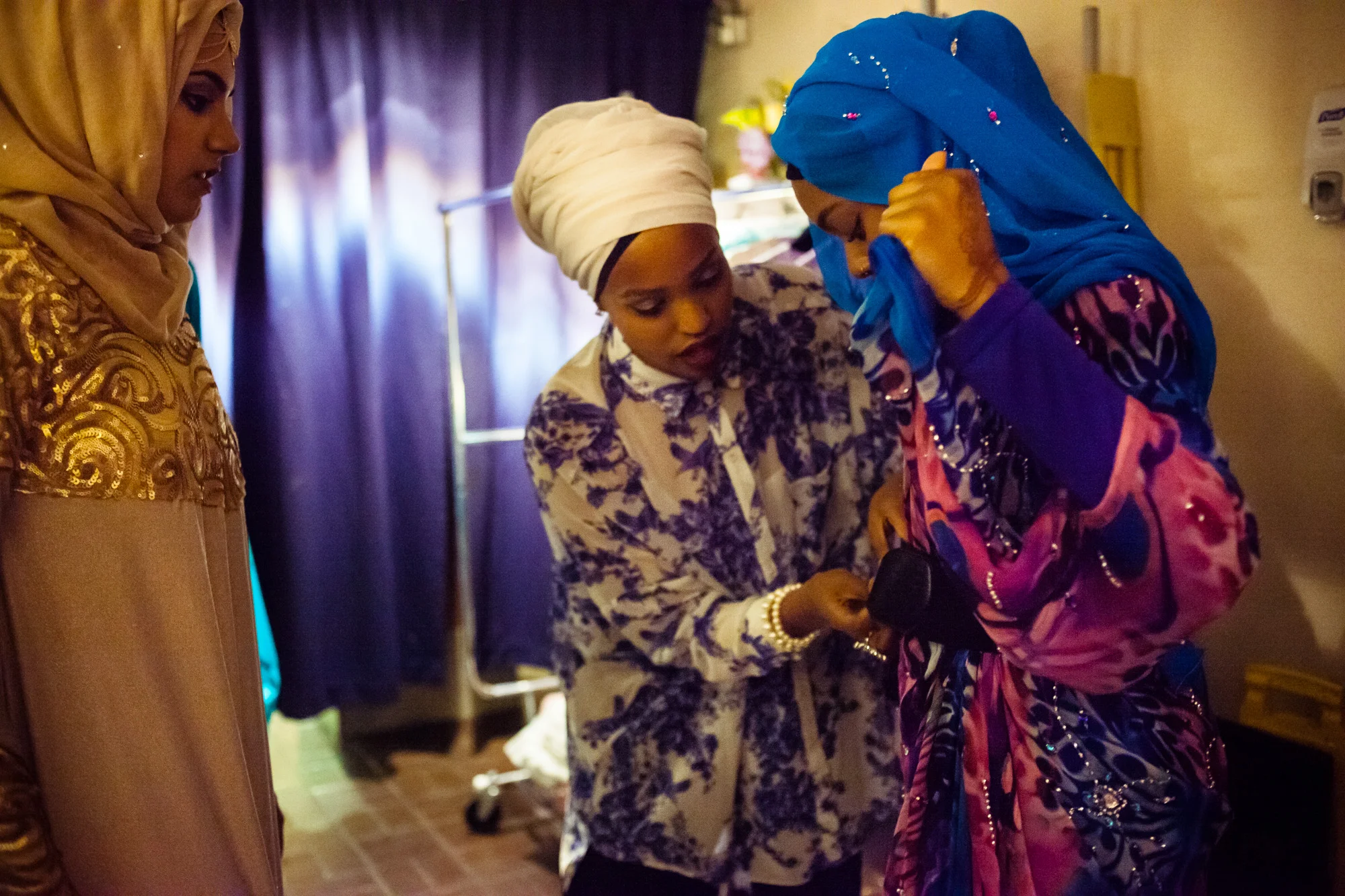 Fahima Abdul, designer. Reaching All HIV+ Muslims in America (RAHMA) hosted a fashion show in Washington, DC on Aug. 16, 2014. The clothing and accessories are all made by Muslim women designers from around the US. They specialize in creating modest fashion that complies with Islamic tradition.