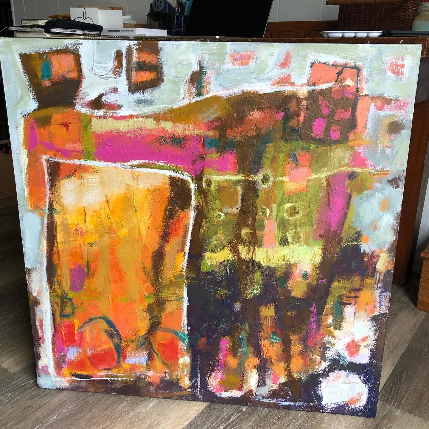 Welcoming in the Fall here with this new painting! Just got it done in time to be dropped off to the @springfieldarts for the next show, (September) &lsquo;Falling for the Ozarks&rsquo; 🍂

BEAUTIFUL DAY.💫 30 x 40&rdquo; canvas.