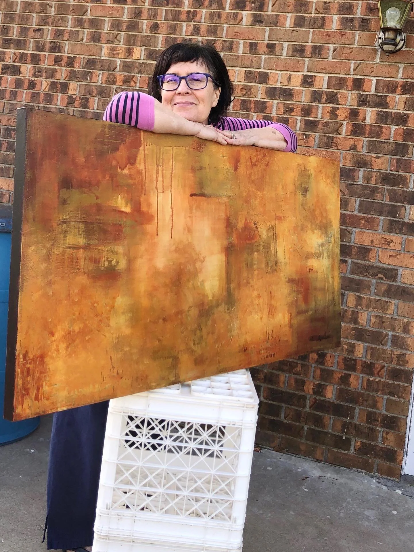 I found this painting as I was sorting through my storage rack and it sent me on a reel of reminiscing. This was my first abstract painting!! It&rsquo;s dated 2008, I touched base with it off and on on weekends for nearly a year as I was holding a fu