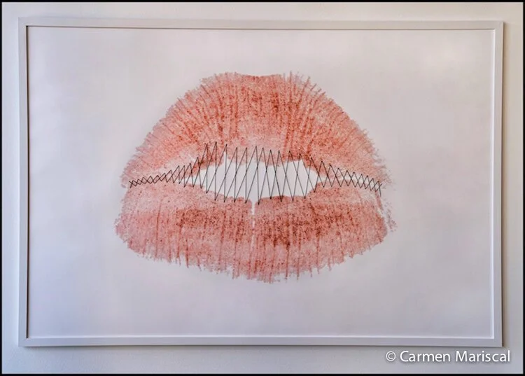    Calladita te ves mas bonita   Karen, Blizzard, 2019 Photographic print on fine art paper and thread  100 x 150 cm  2019 © Carmen Mariscal 