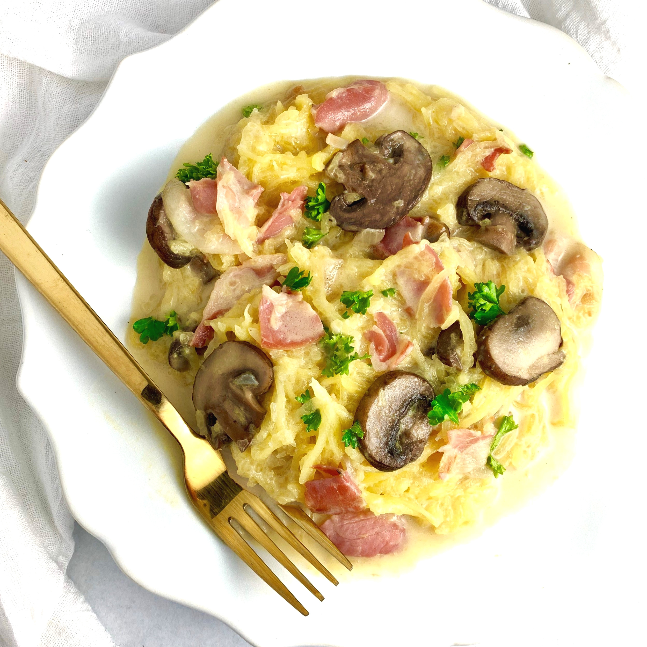 Pancetta & Mushrooms with Creamy Garlic Sauce — This Unrefined Life