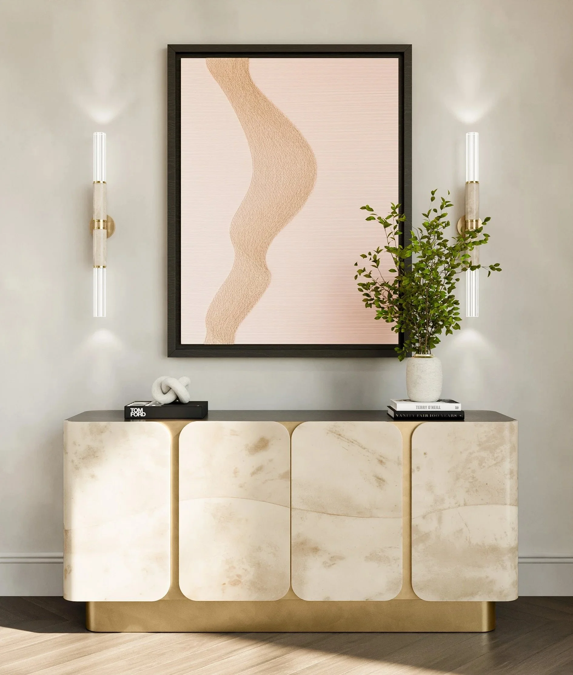  Shown in: Victorian Grey Oak, Mink Goatskin and Bronze Leaf 