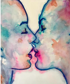 Connection 30x36 inches Acrylic & Ink on wood Verona Peñalba Greenport 2018 available