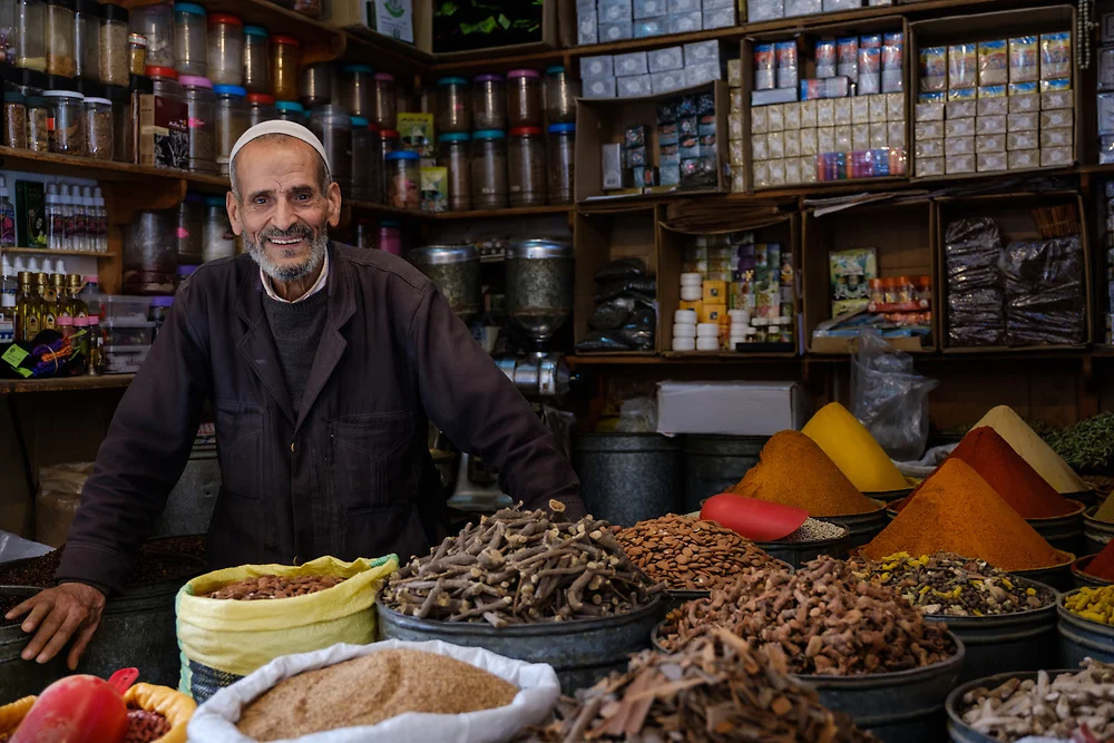 A spice merchant in the Medina of Fez