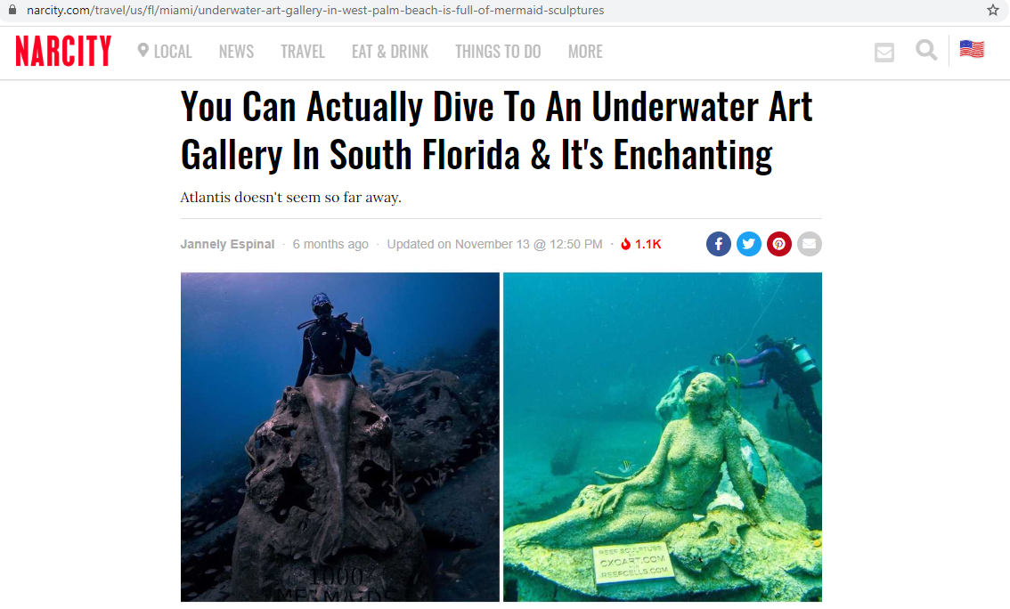 "You Can Actually Dive To An Underwater Art Gallery In South Florida &amp; It's Enchanting" (Narcity)