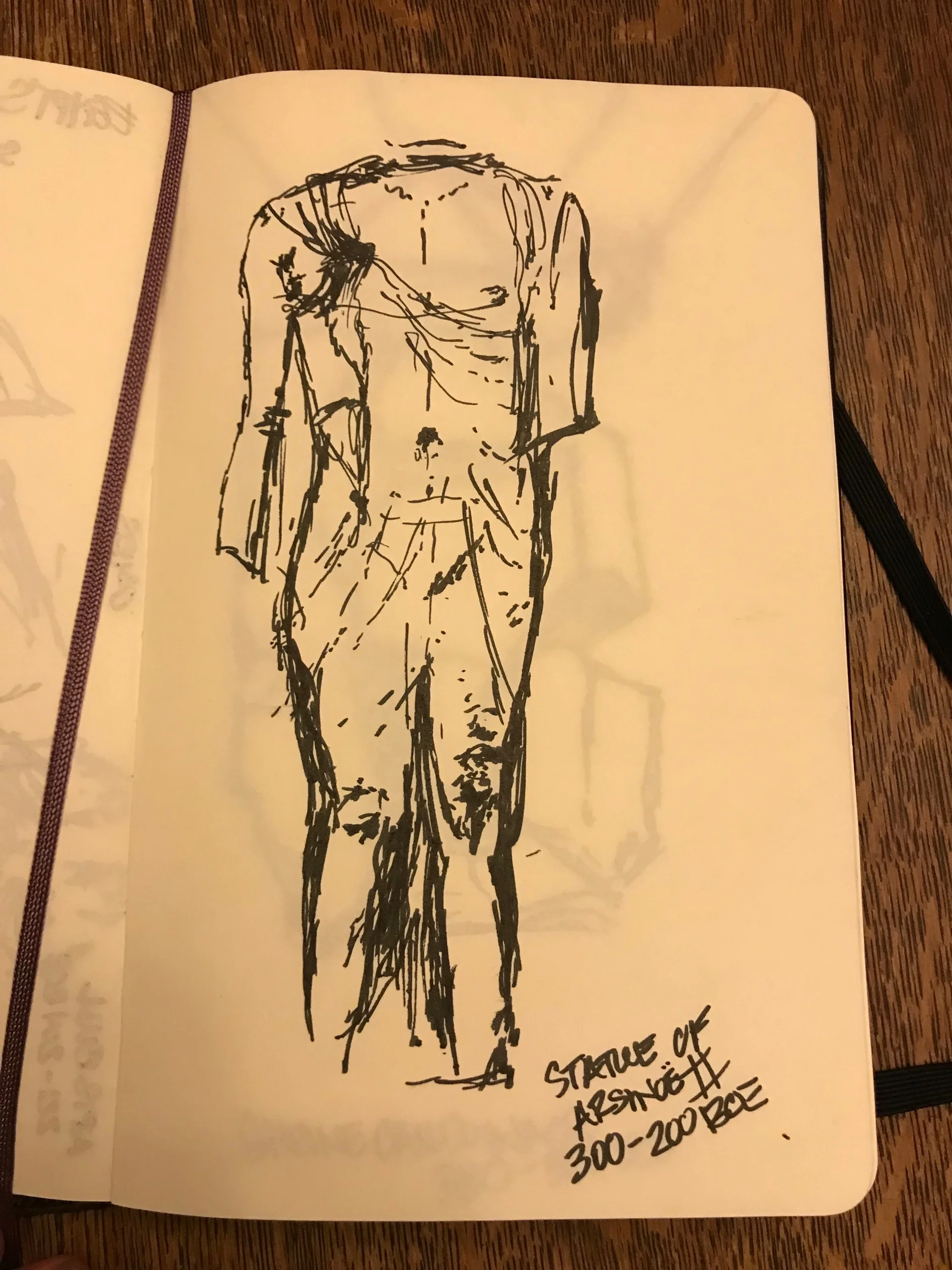 Sketch of the statue