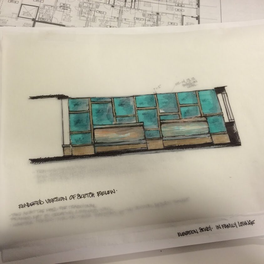 Sketch of seating element
