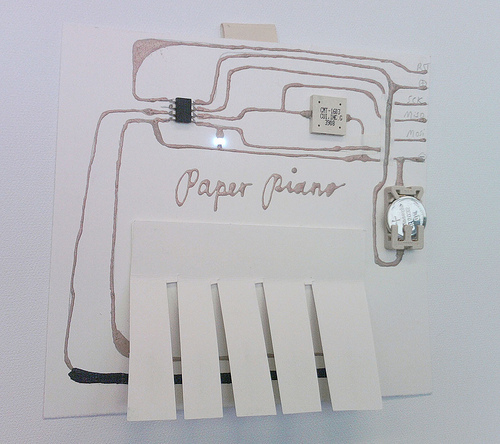 Paper Piano by Hannah Perner-Wilson ( image via High-Low Tech )