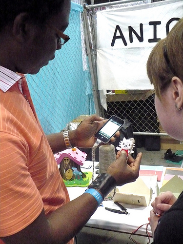 Nwanua from Aniomagic shows me the Soft Remote kit working with an iPhone