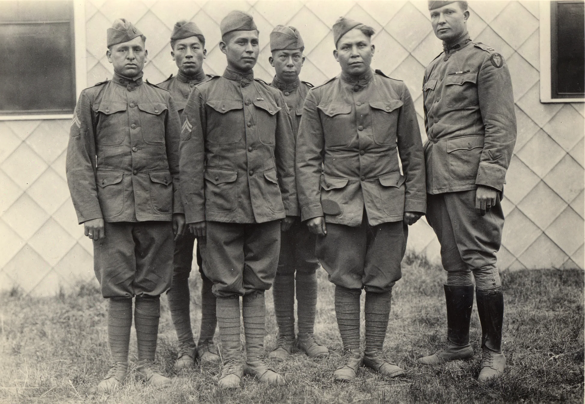 Choctaw Code Talkers of World War I and their commanding officer, Captain Elijah Horner of Arkansas