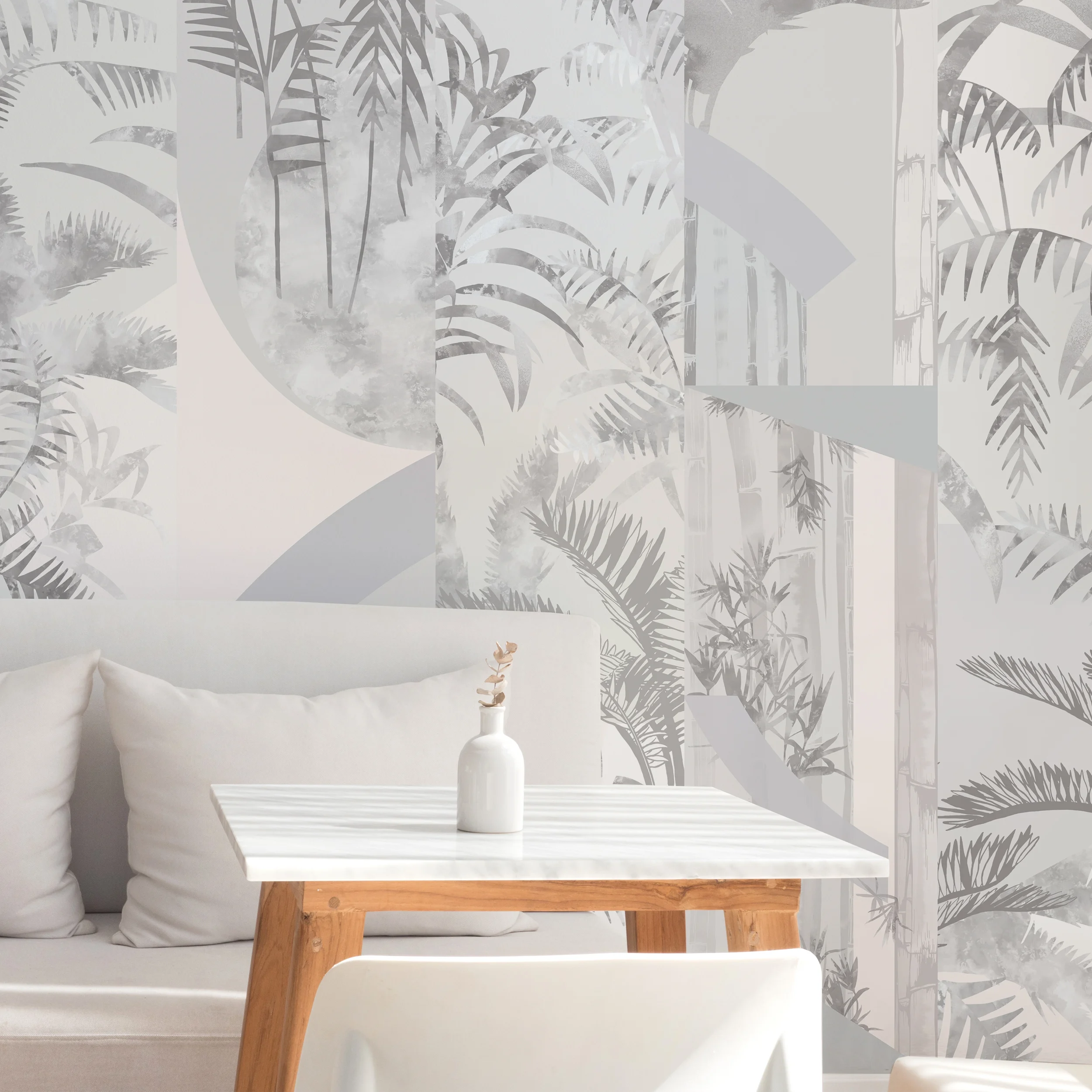 Design combination featuring Jungle and Rise wallpapers.