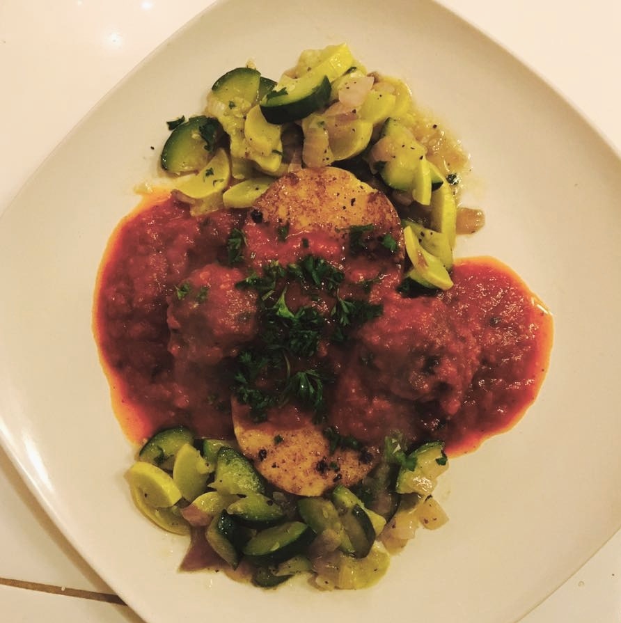 Polenta%2BCake%2Bwith%2Bsauteed%2B%2BZucchini%2Band%2BSquash%2B-%2Bveggie%2Bmatballs%2B-%2BMarinara.jpg
