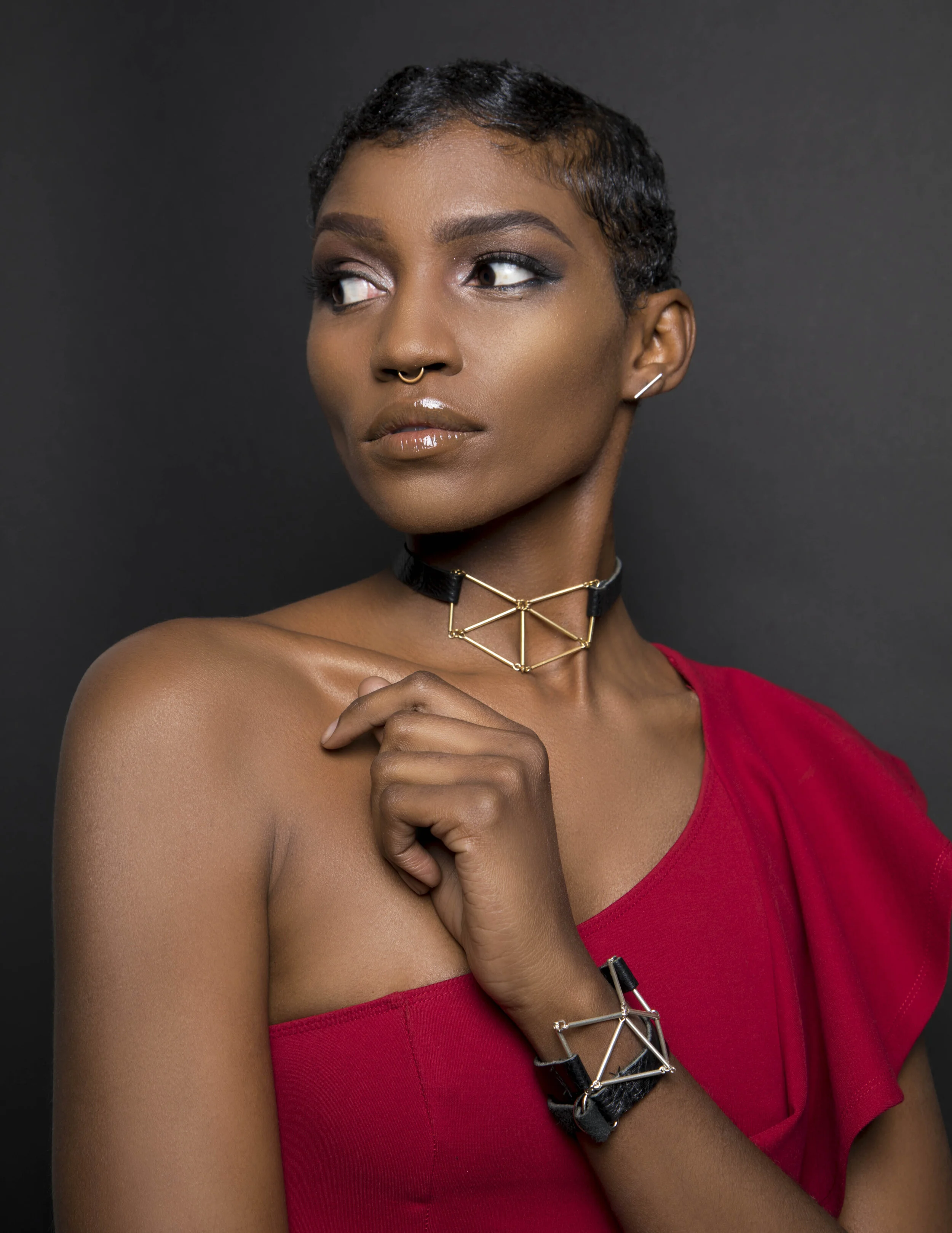 MINI CHEVRON CHOKER - SILVER