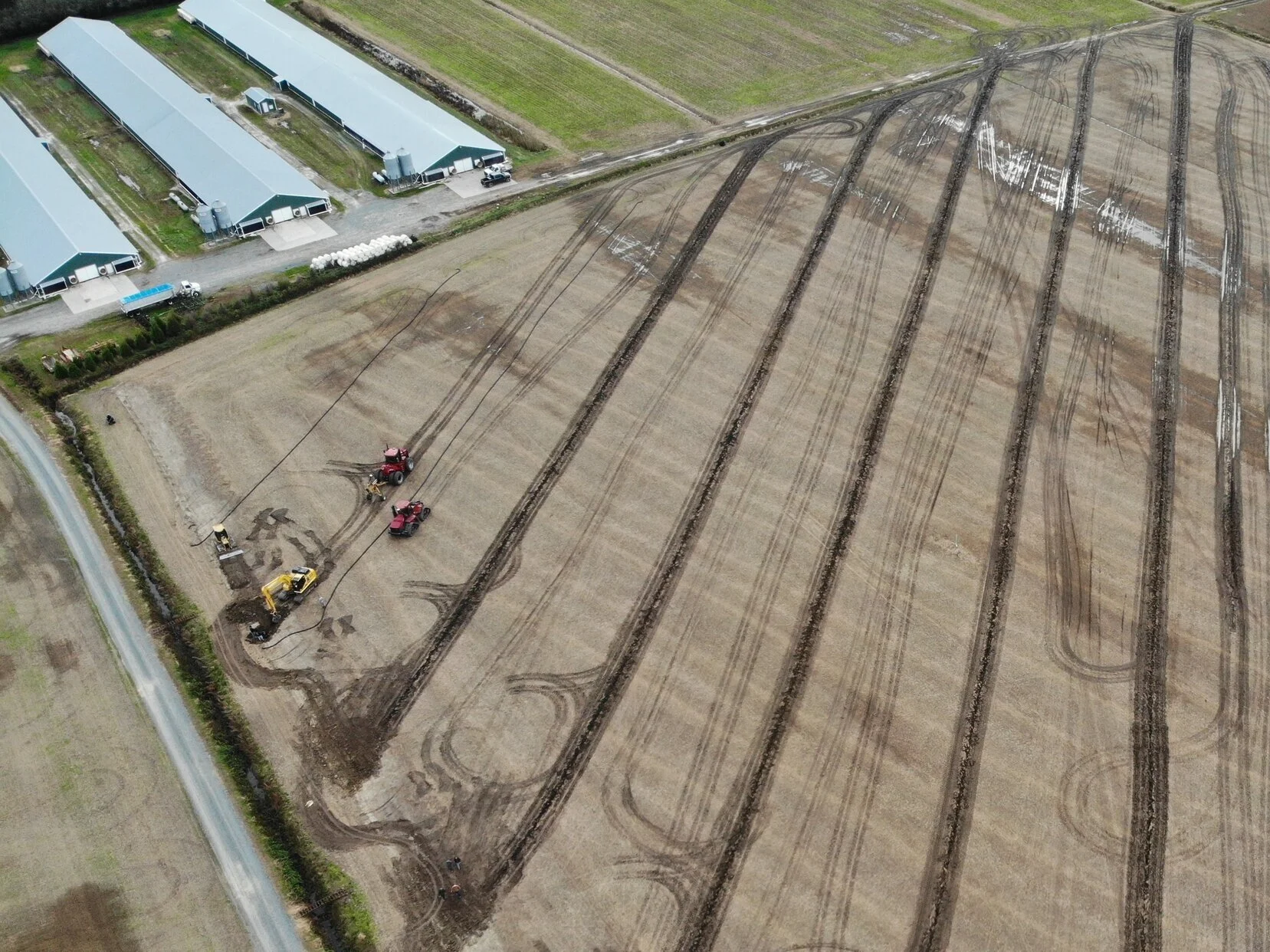 Construction of new drainage water management system to better manage water levels in-field.