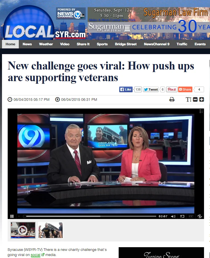 Syracuse News Channel 9 covers the #DropAndGiveMe10 Challenge