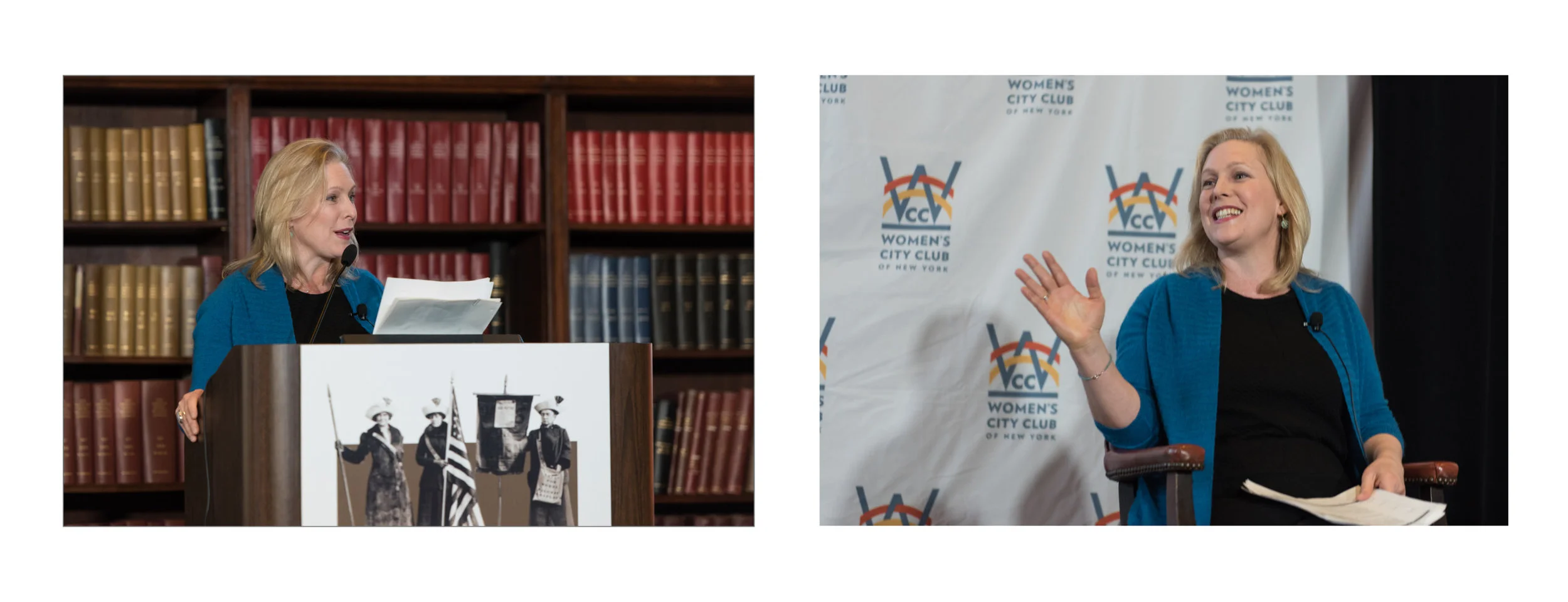 U.S. Senator Kirsten Gillibrand addresses Women's City Club of New York Founder's Day event.