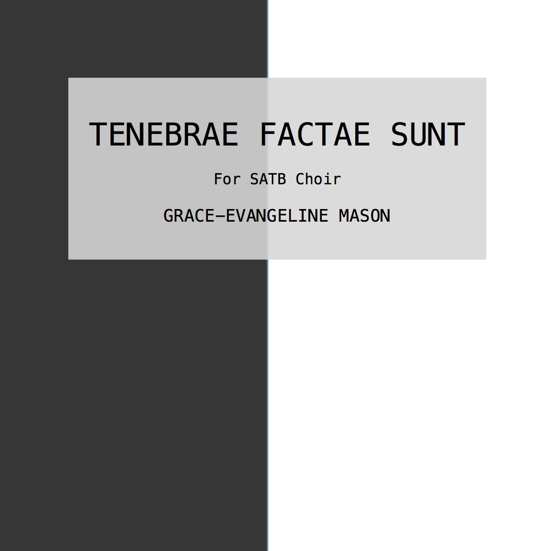 TENEBRAE FACTAE SUNT (2018)