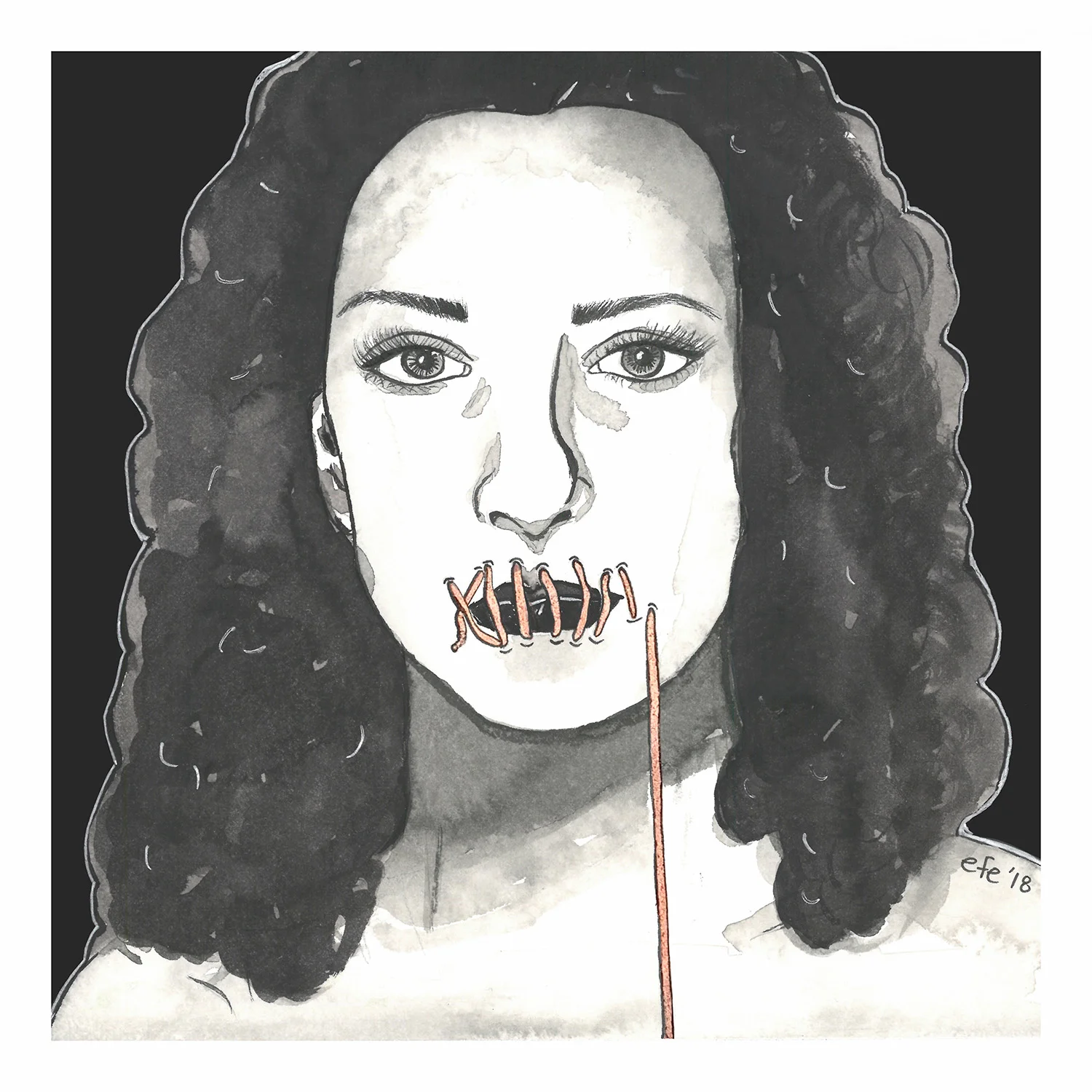 Inktober Day 01 - Laliophobia