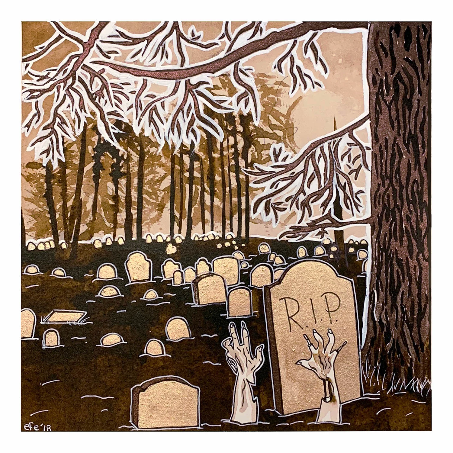 Inktober Day 13 - Coimetrophobia