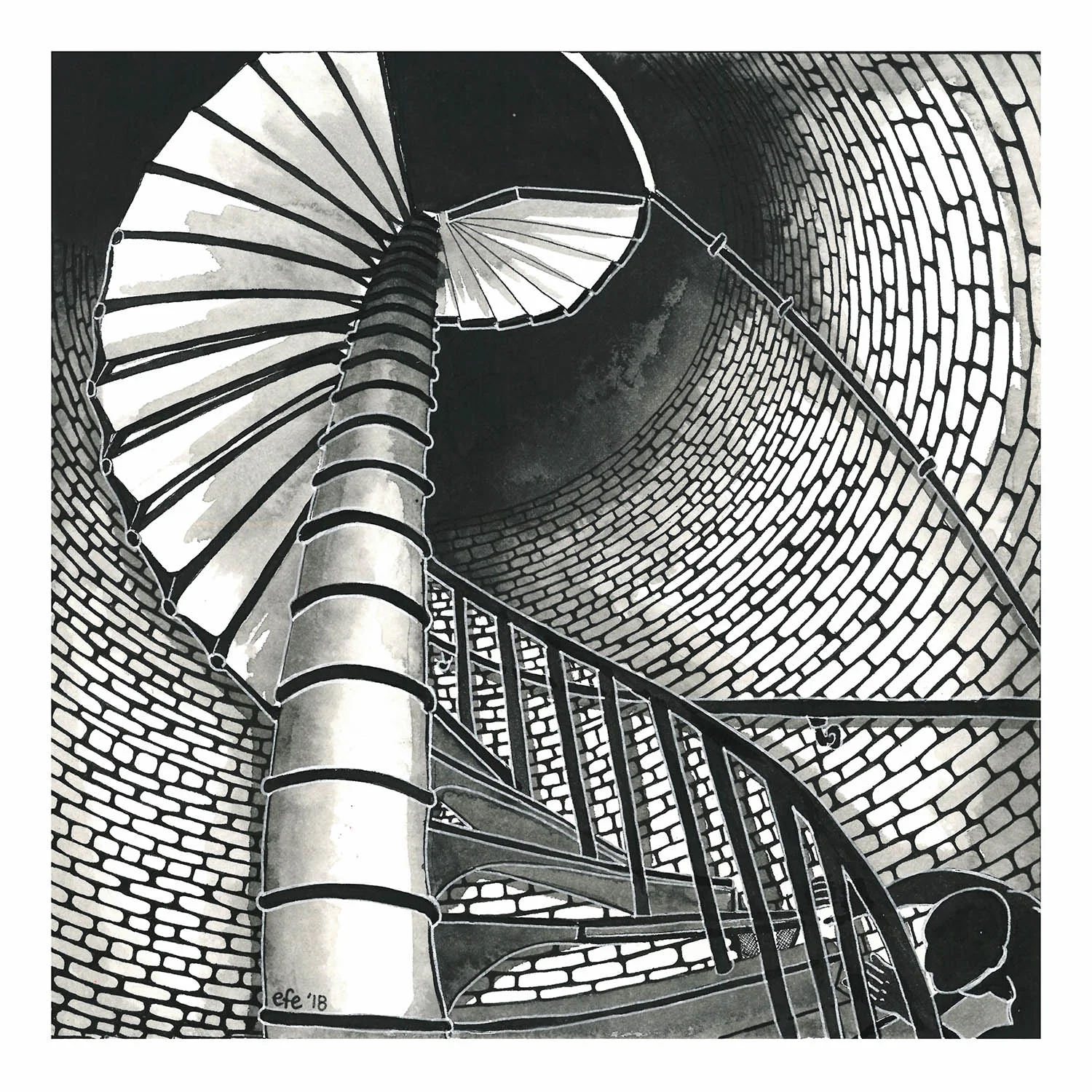 Inktober Day 10 - Climacophobia