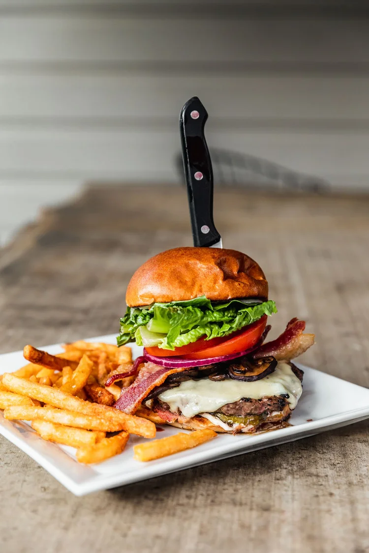 Union Burger with fries