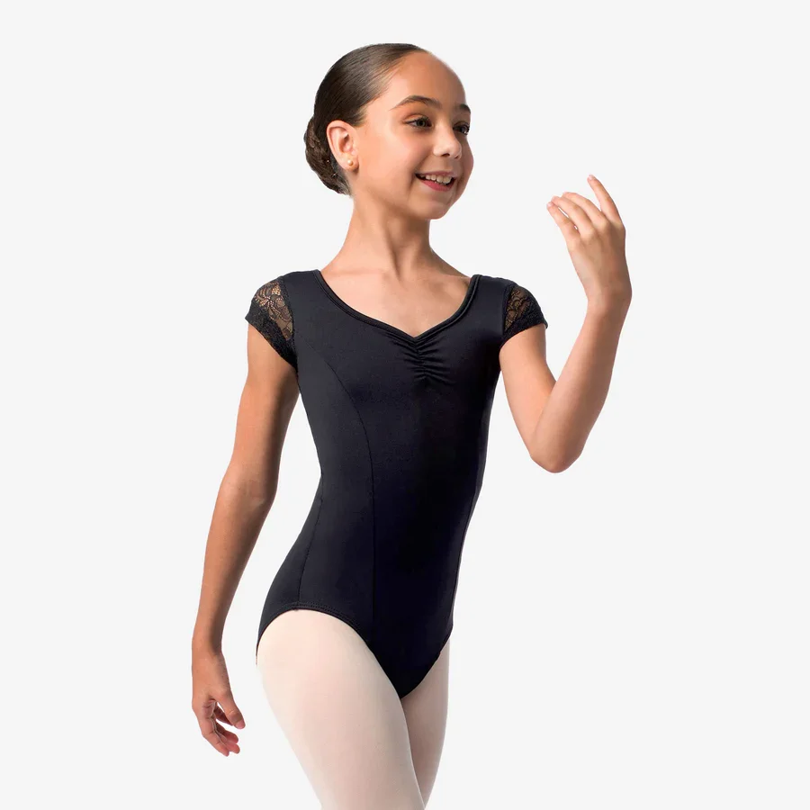 So danca lace cap sleeve leotard