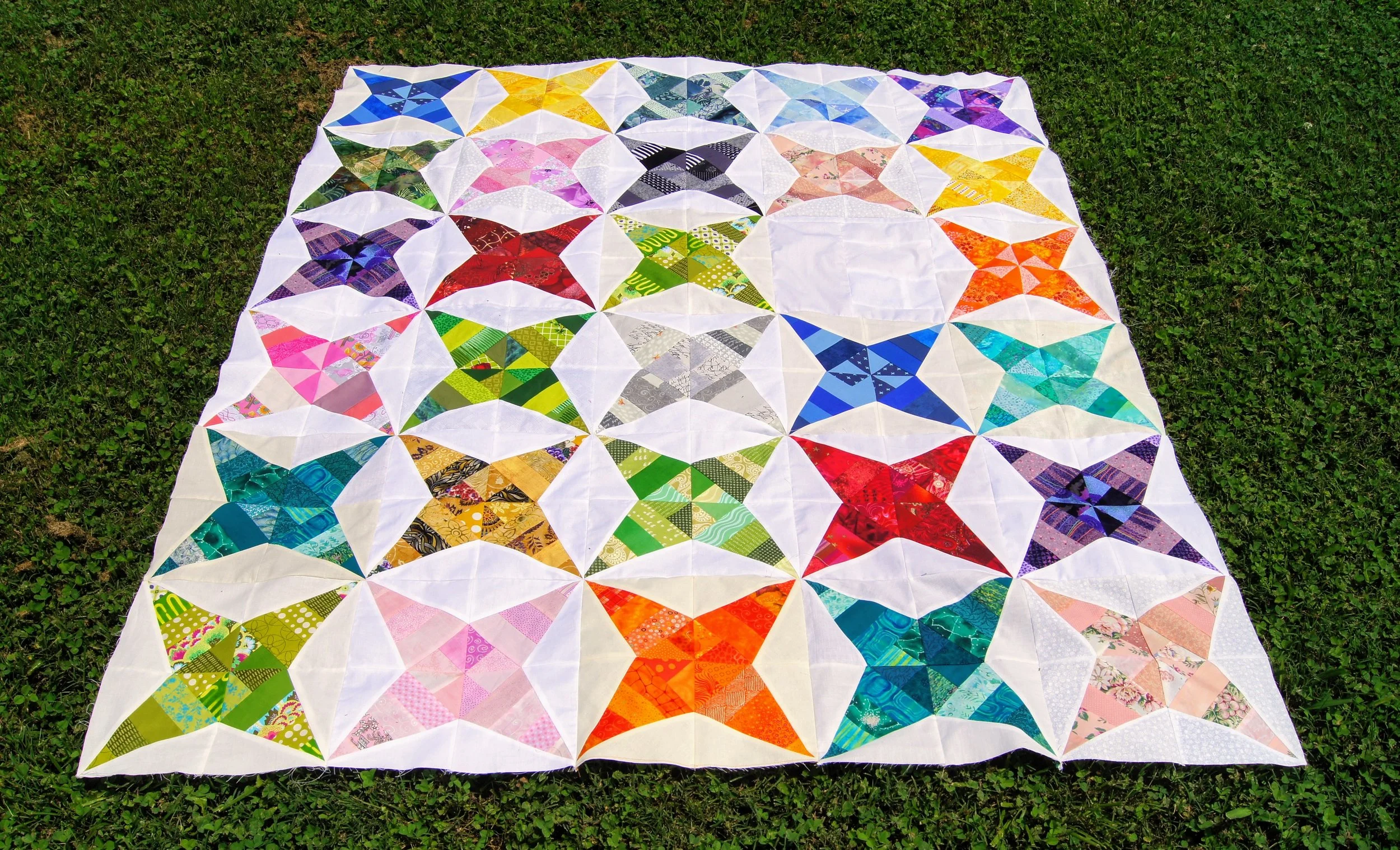One of two quilt tops completed during the sew-in