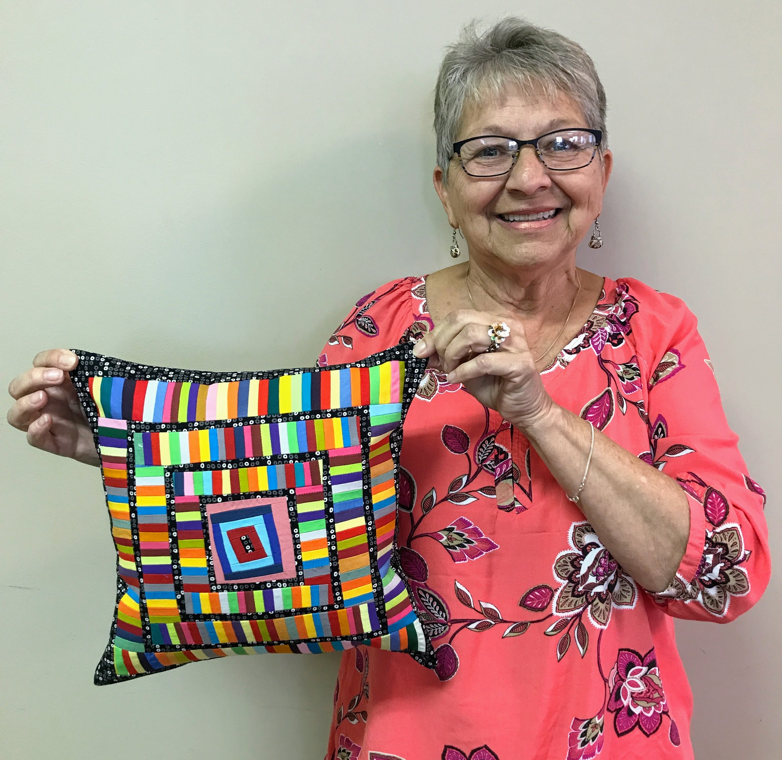 Sandi Suggs and her improv pillow