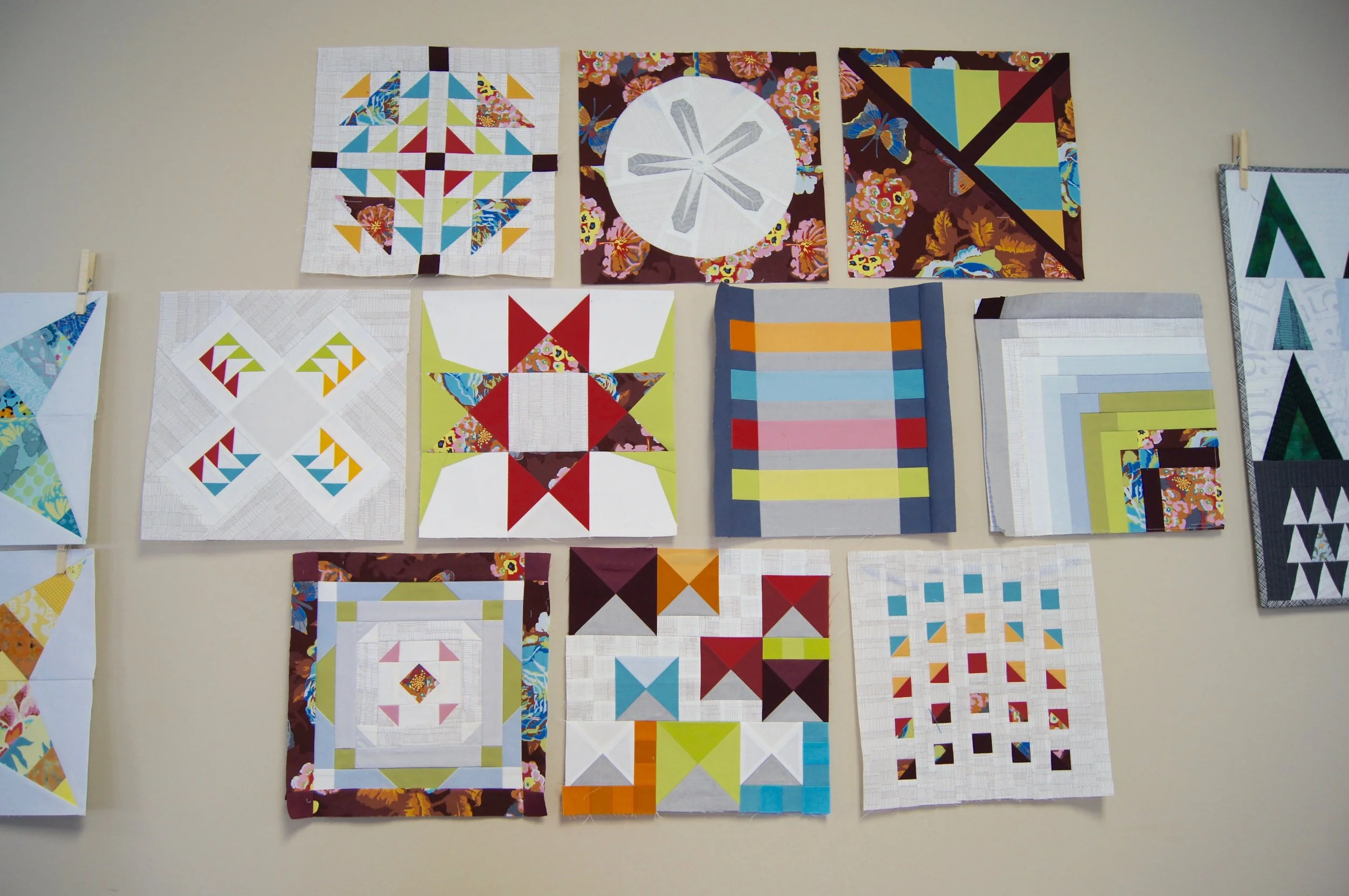 Blocks assembled by Audrey Workman using foundation paper piecing methods.