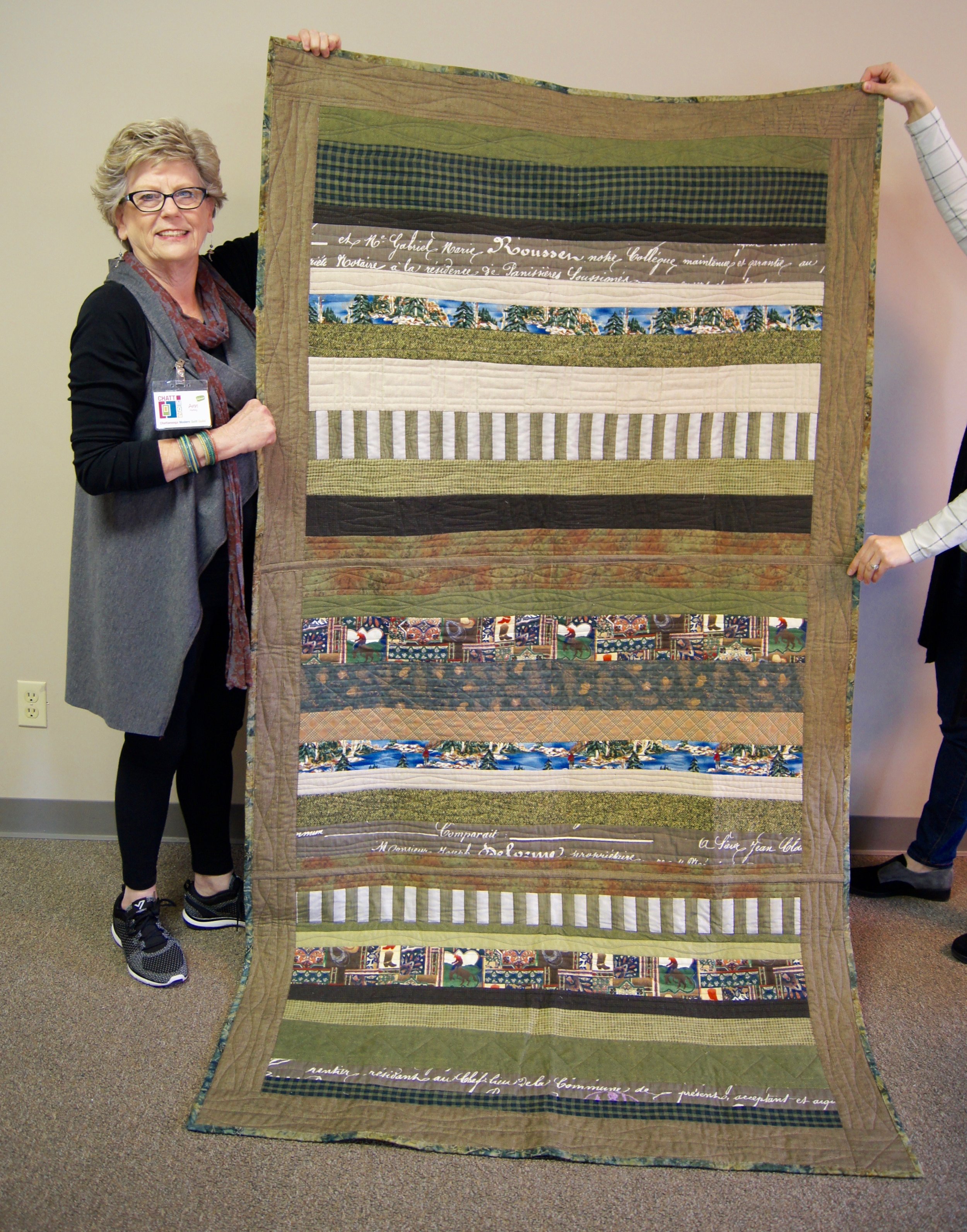 Ann Hurley's glorious green strip quilt