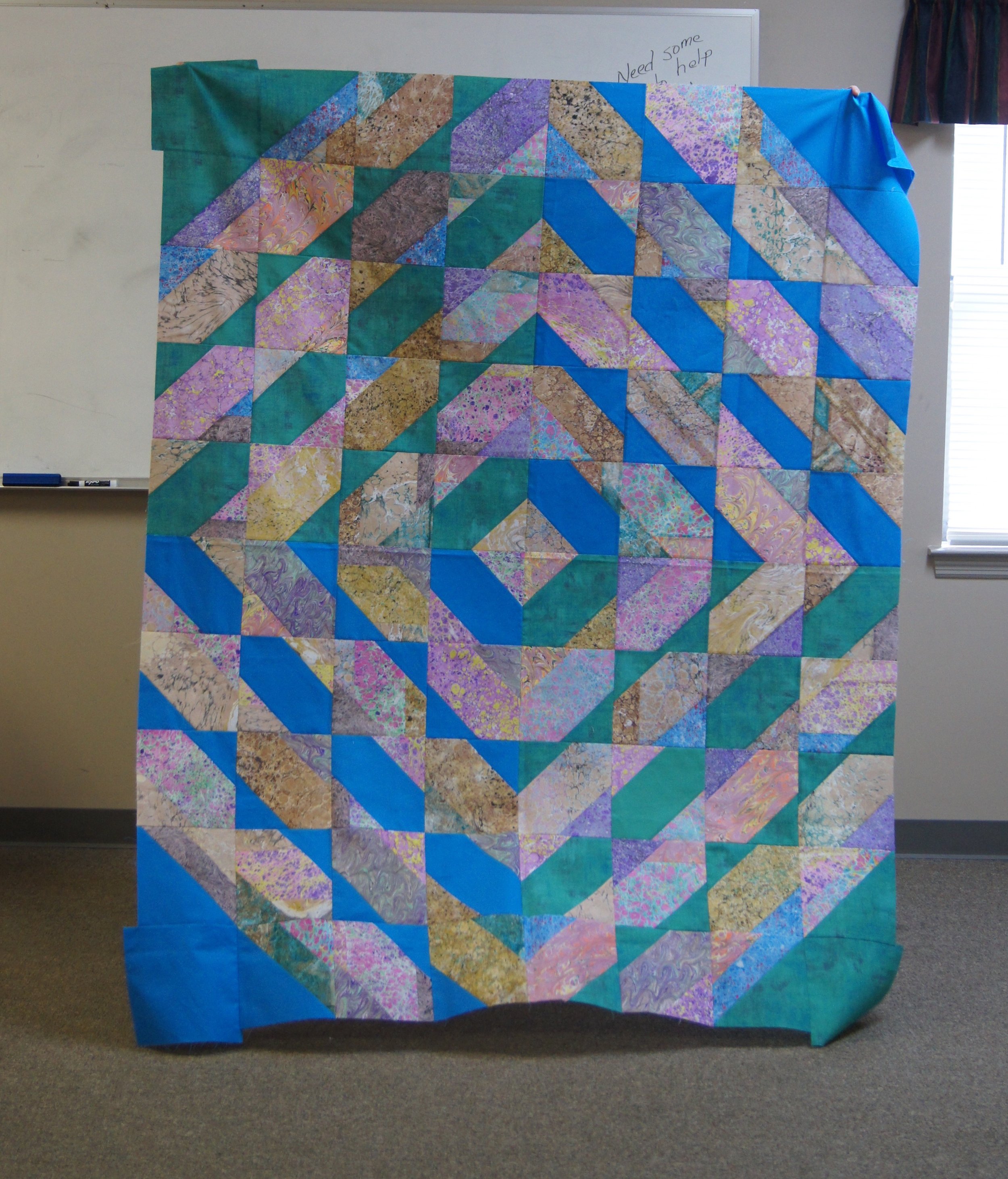 marbleized fabric was donated from Lost My Marbles fabric in Ohio