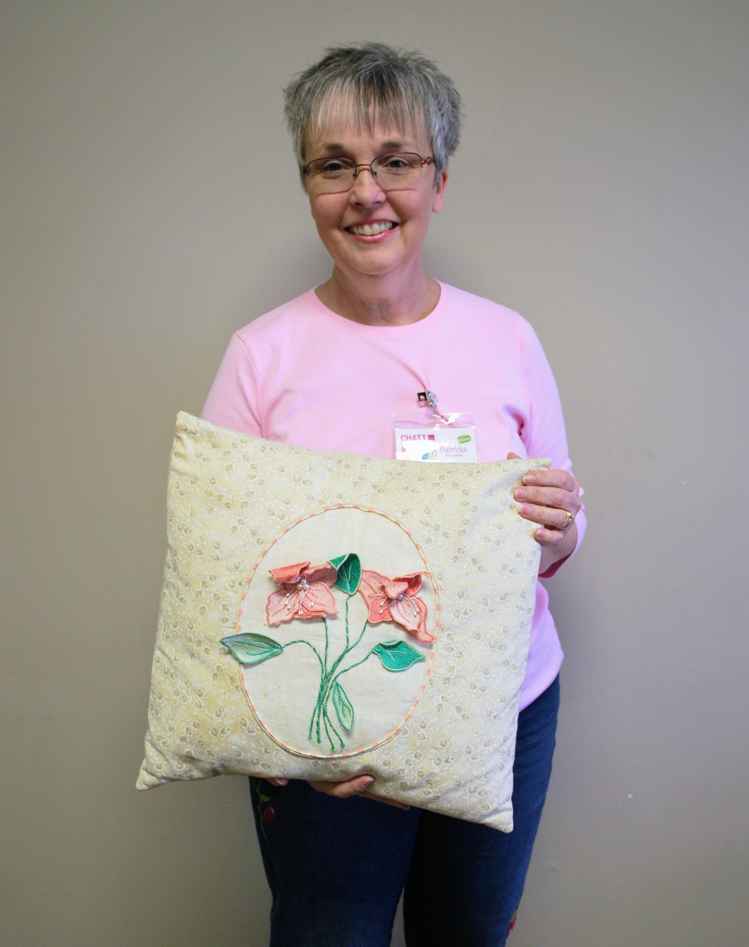 Patricia Steadman made this pillow for her mother several years ago.