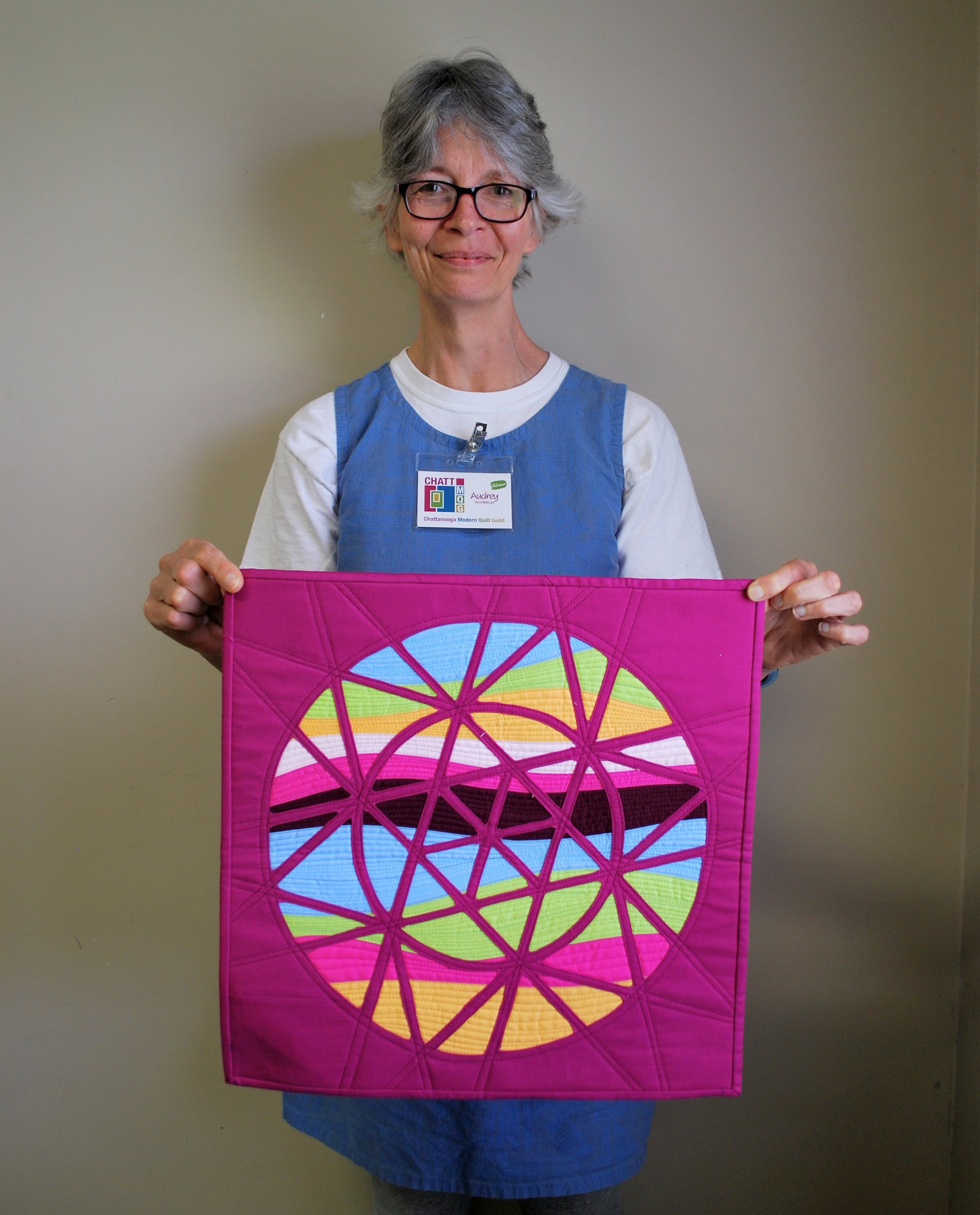 Audrey Workman's entry for the latest Curated Quilts mini quilt challenge