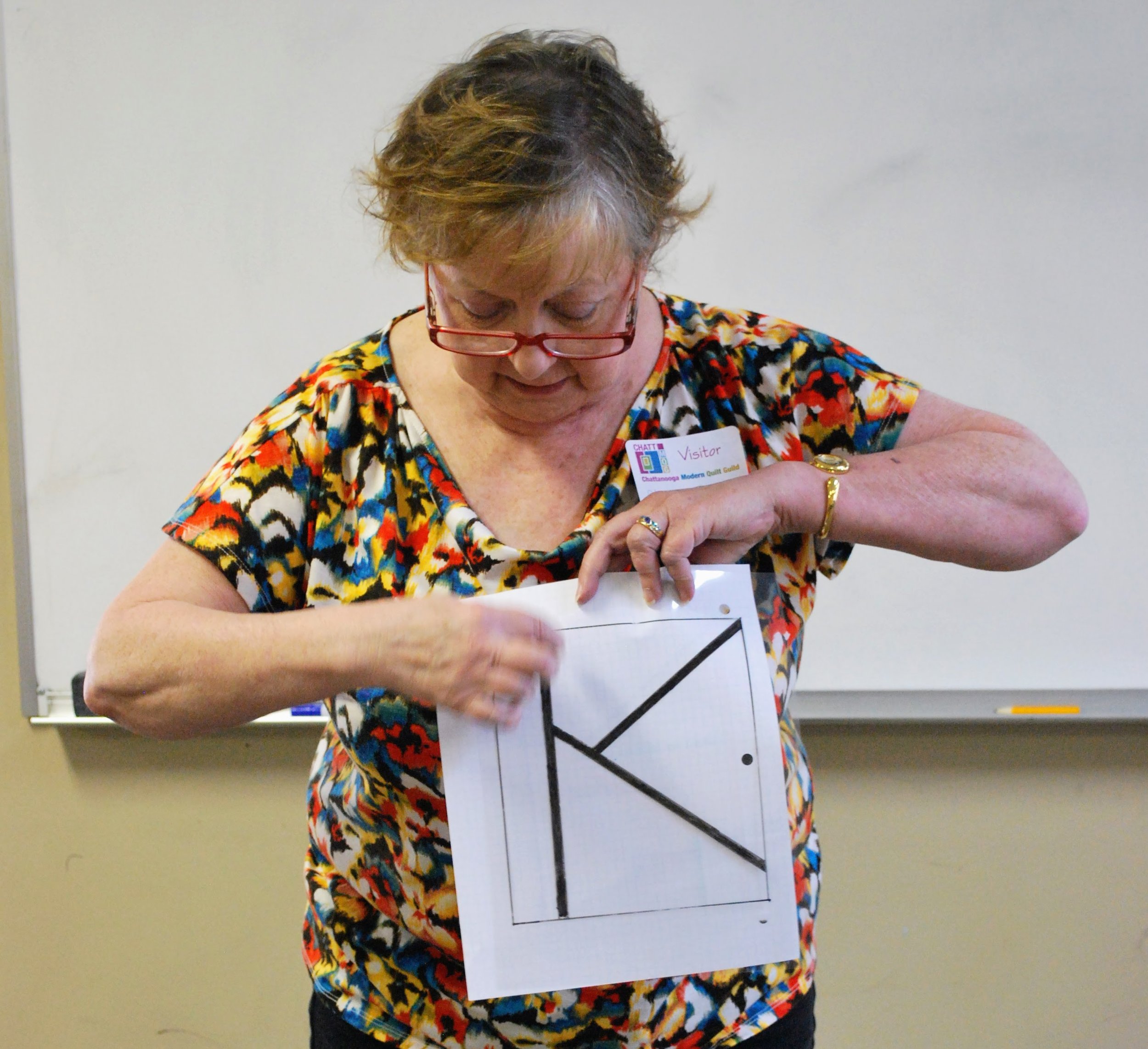 Rhonda then simplified her design using a page protector and dry erase marker