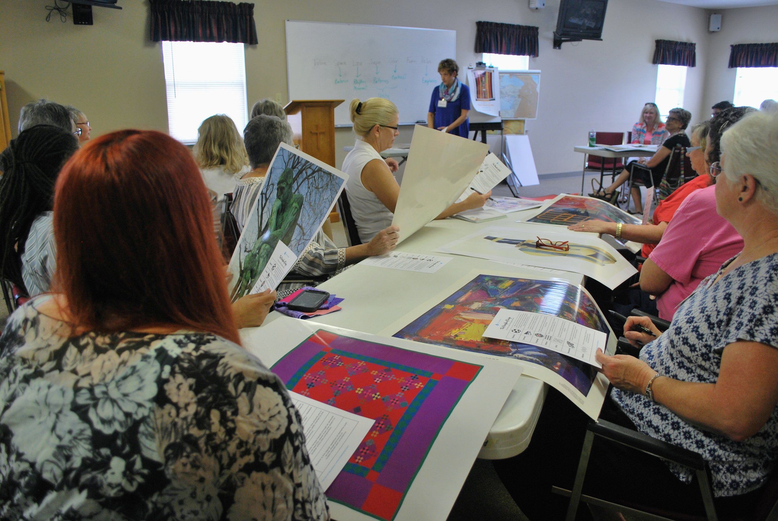 ChattMQG members identify elements of art and principles of design used in well-known artworks
