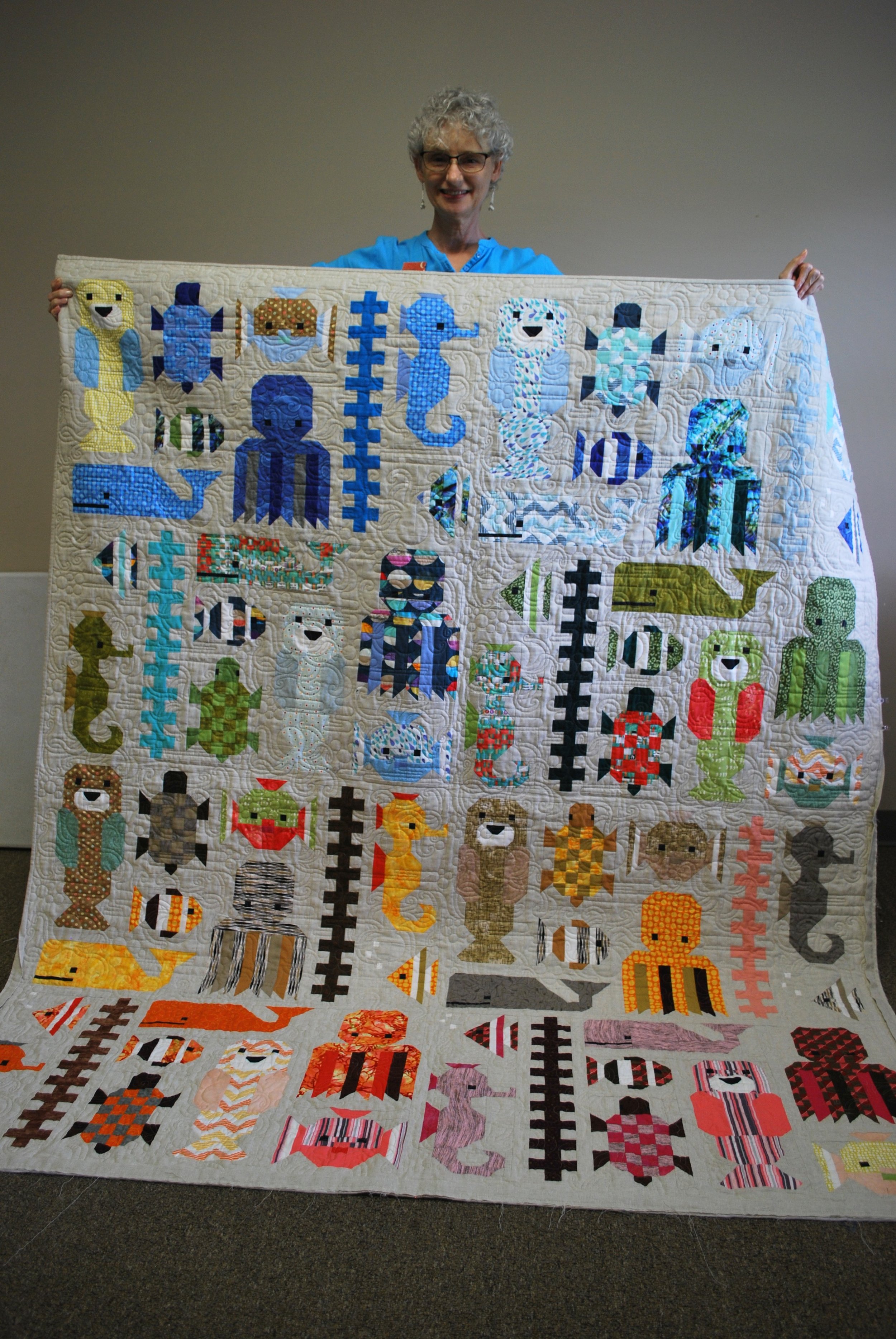 Awesome Ocean quilt by Denise Ohlman (pattern by Elizabeth Hartman)