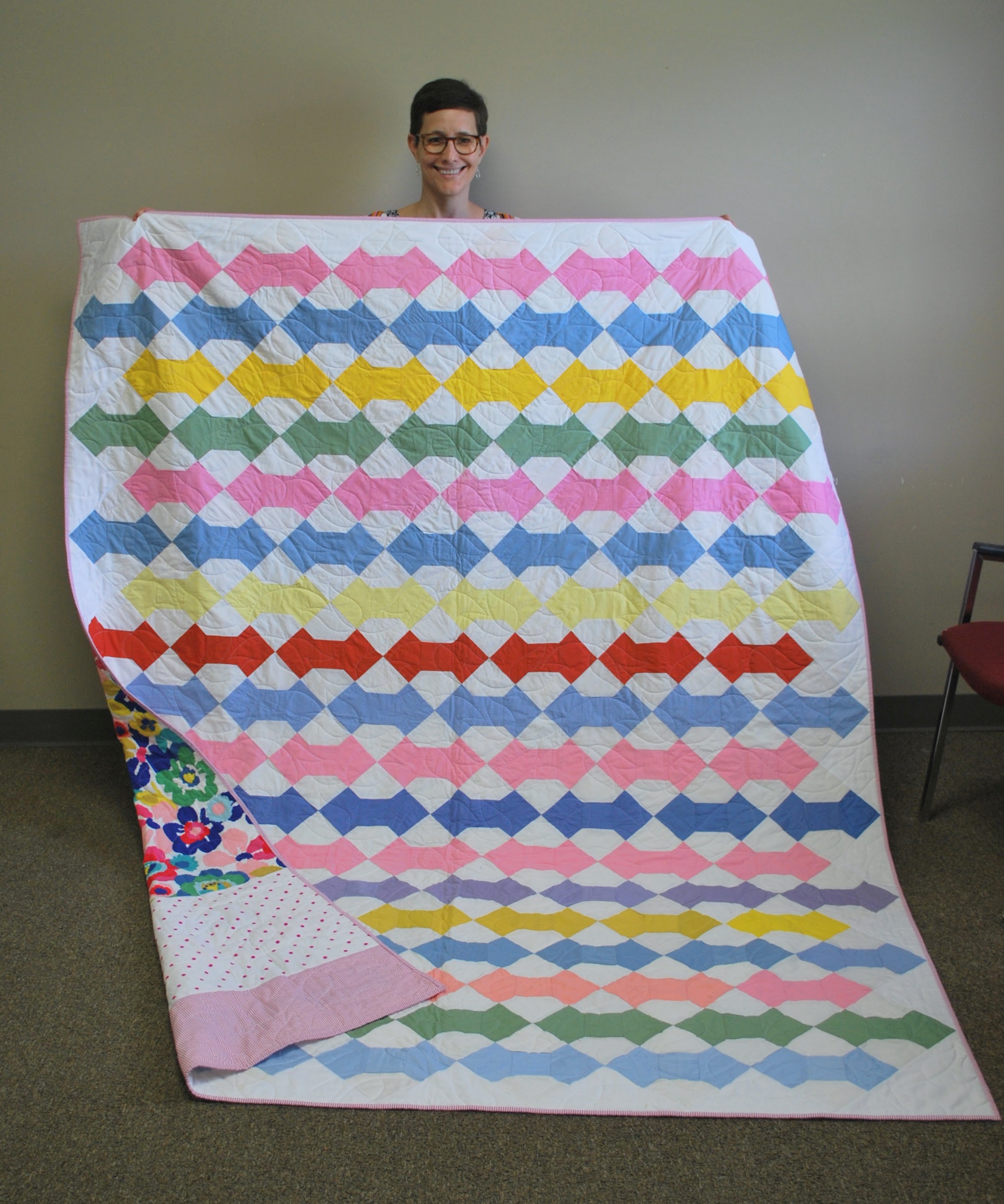 Vintage quilt finished by Kelly Spell