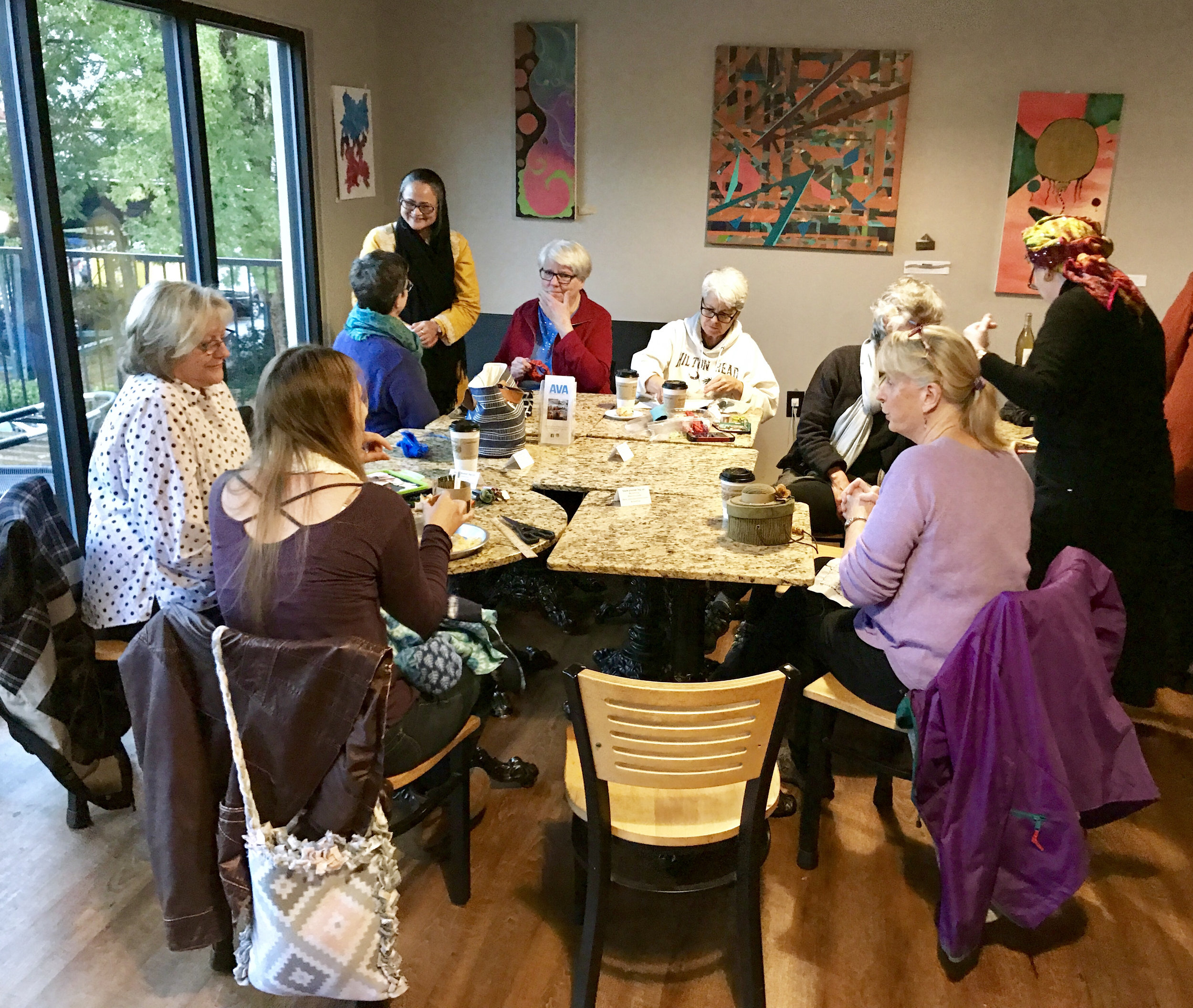 Several nonmembers joined us for fiber fun