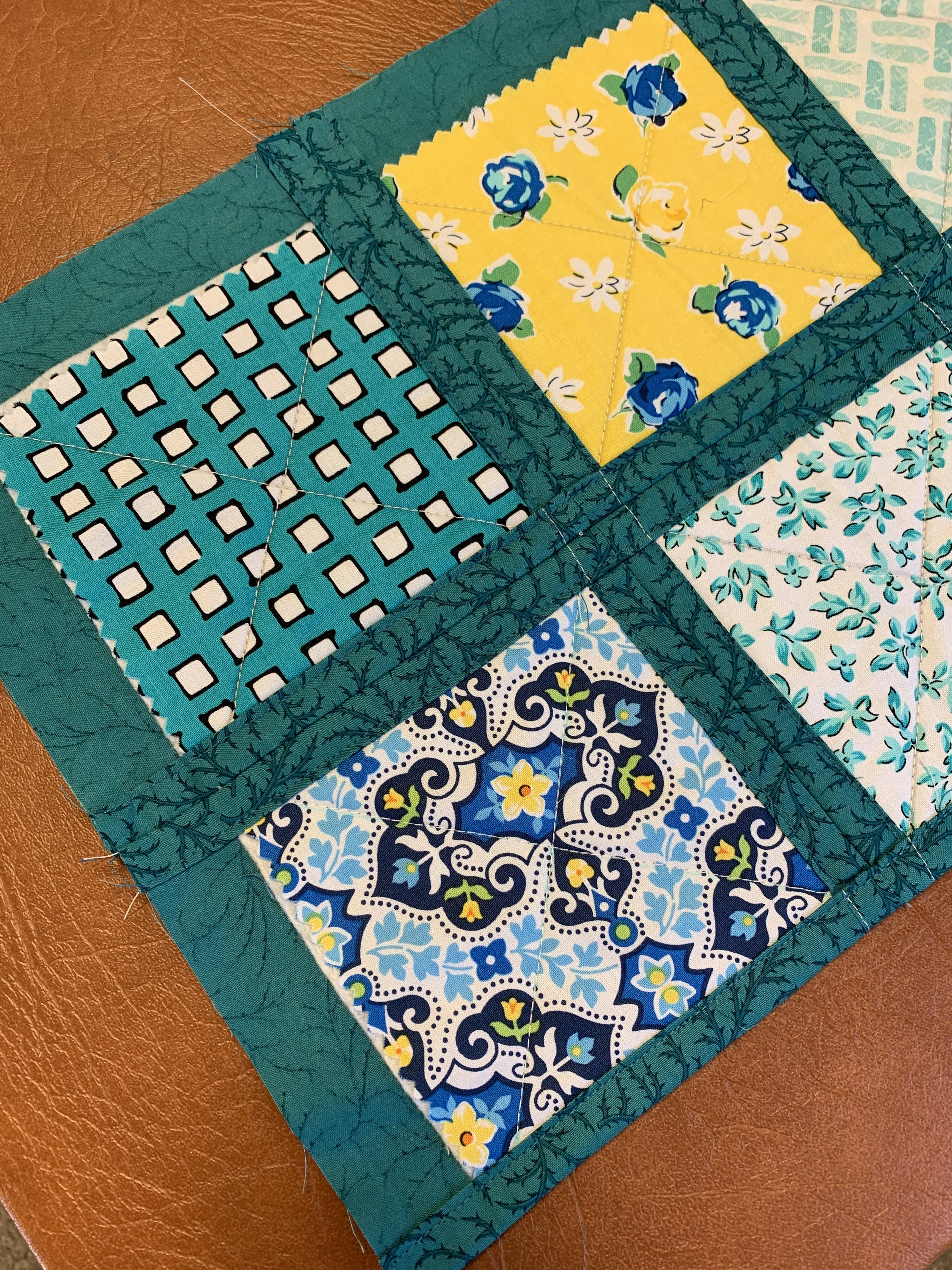 Use a flat felled seam to create durable, quilt-as-you-go projects.