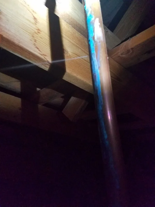 Fire sprinkler leak we found in an attic