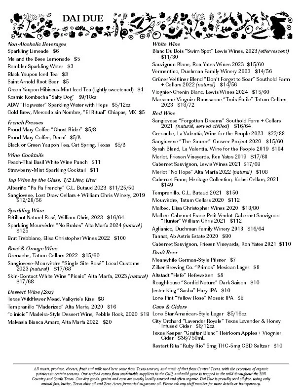 Dri Sample Menu Sample Menus — DAI DUE