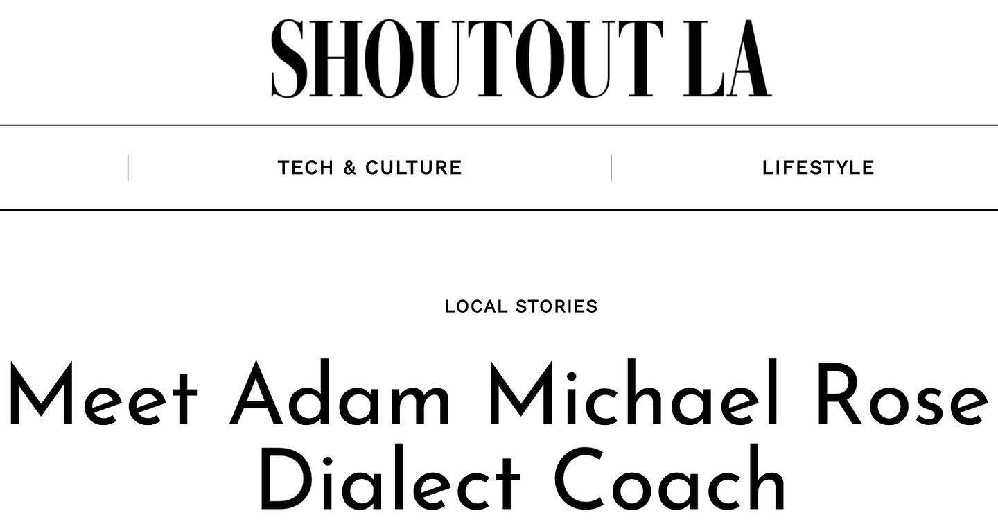 Beyond thrilled to be featured in @shoutoutlaofficial ! Link in bio. #dialectcoach #losangeles