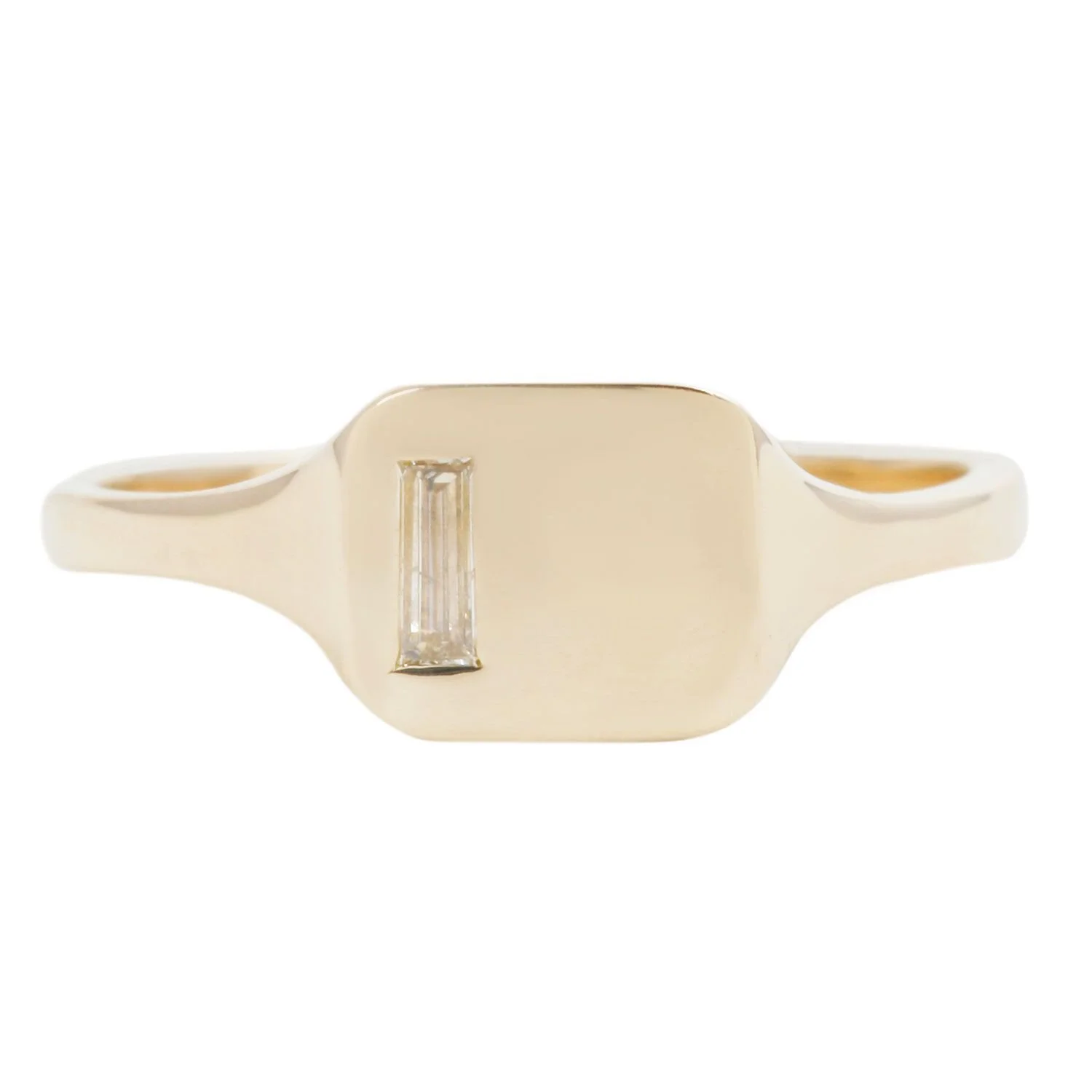 front close up view of Frame Signet Ring on white background.