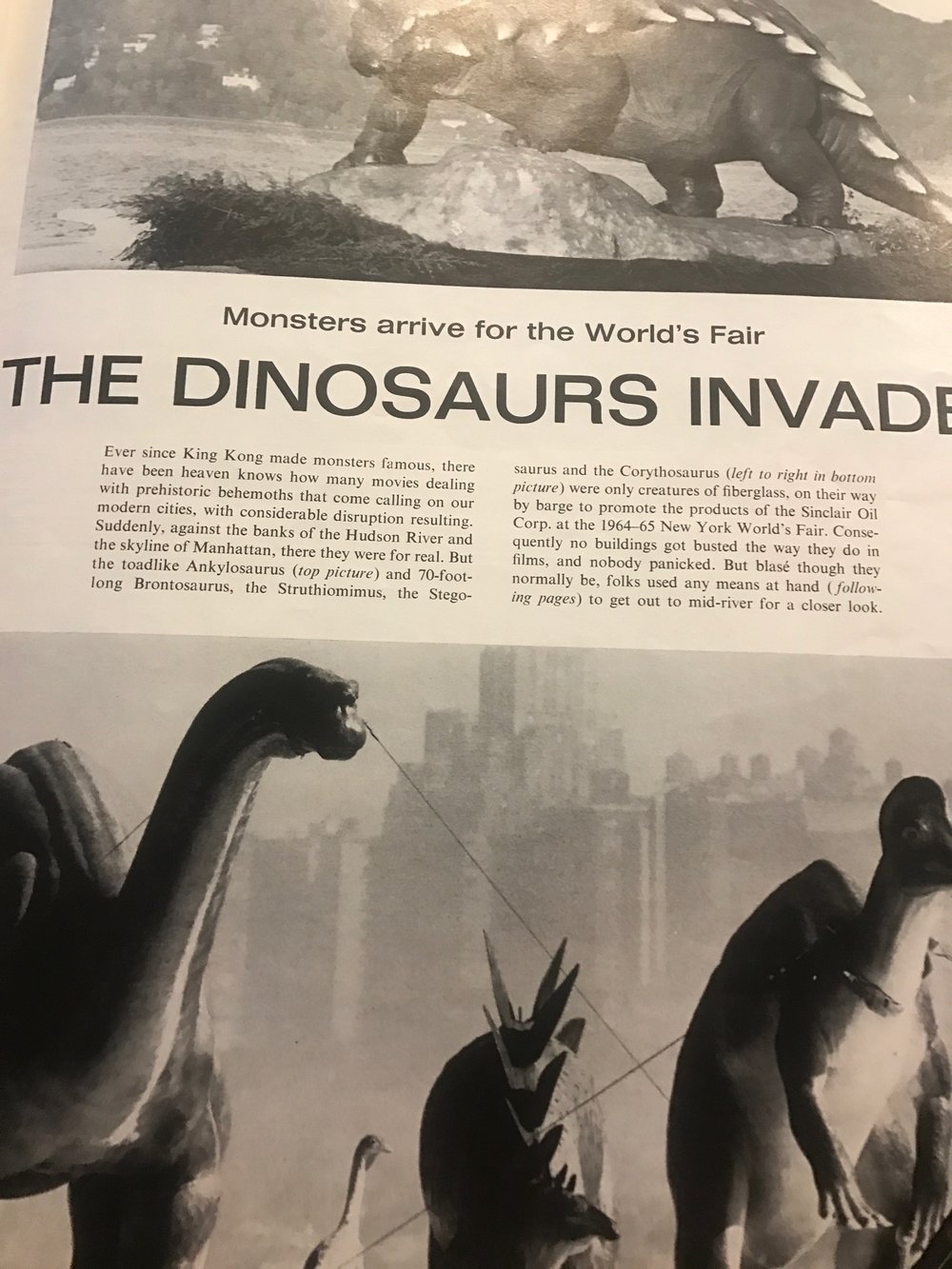 1960: The Dinosaurs Invade  2017: Fake news. They weren't dinosaurs. They were Jesus horses.