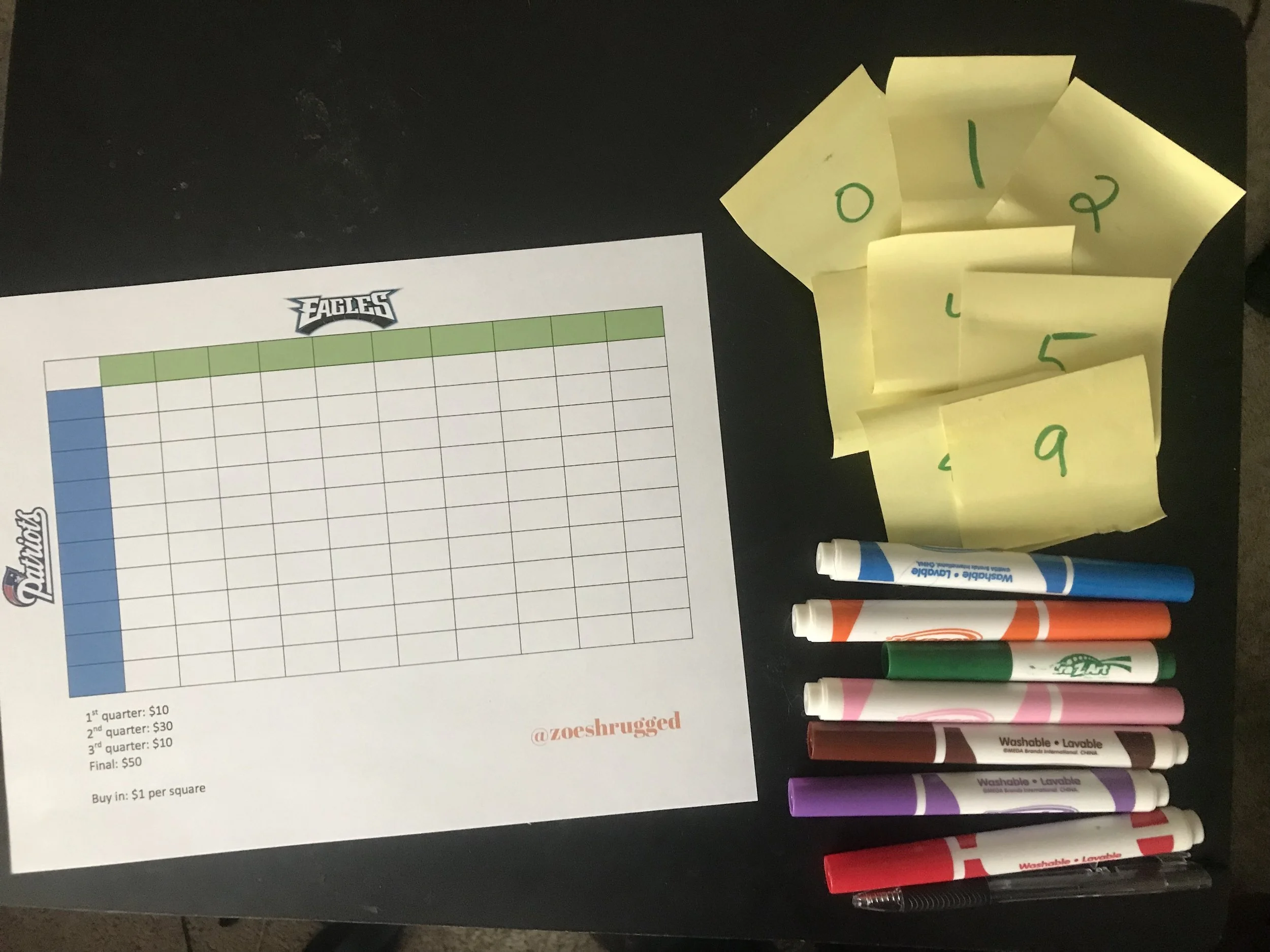 Zoe's Super Bowl Grid Game