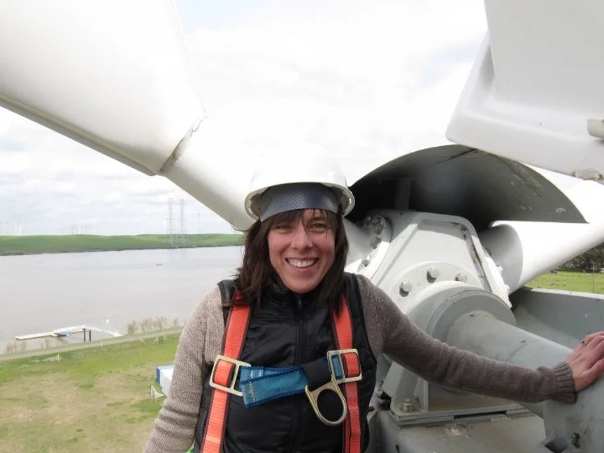 Becki Meadows in safety equipment
