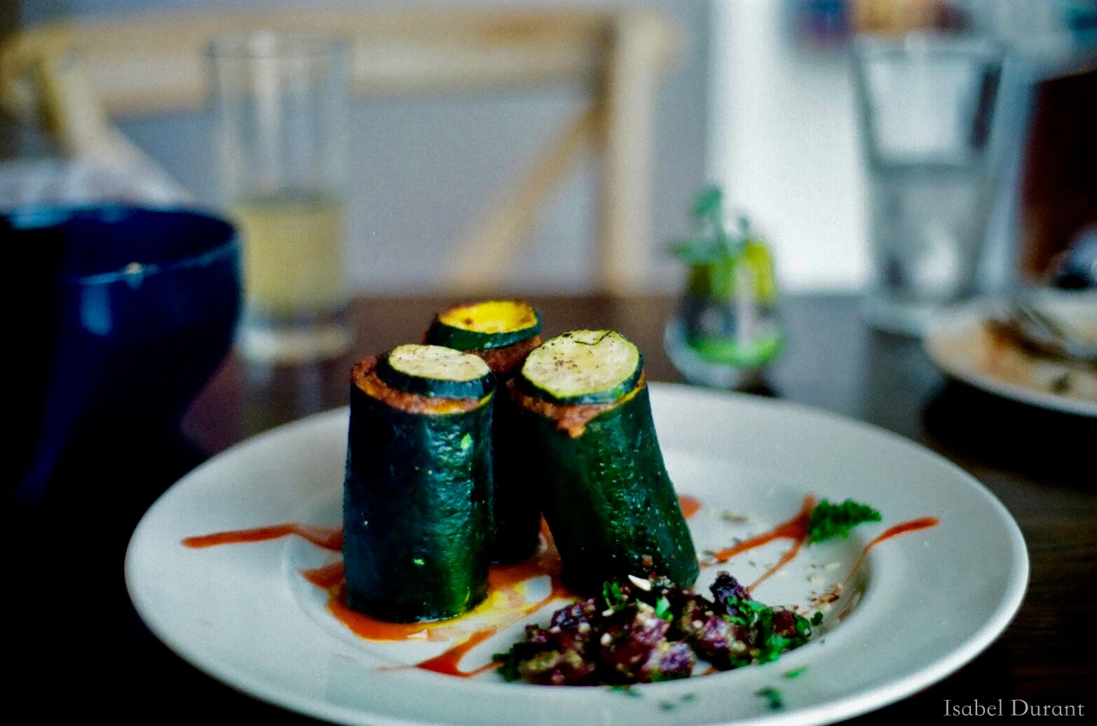 Stuffed zucchini towers