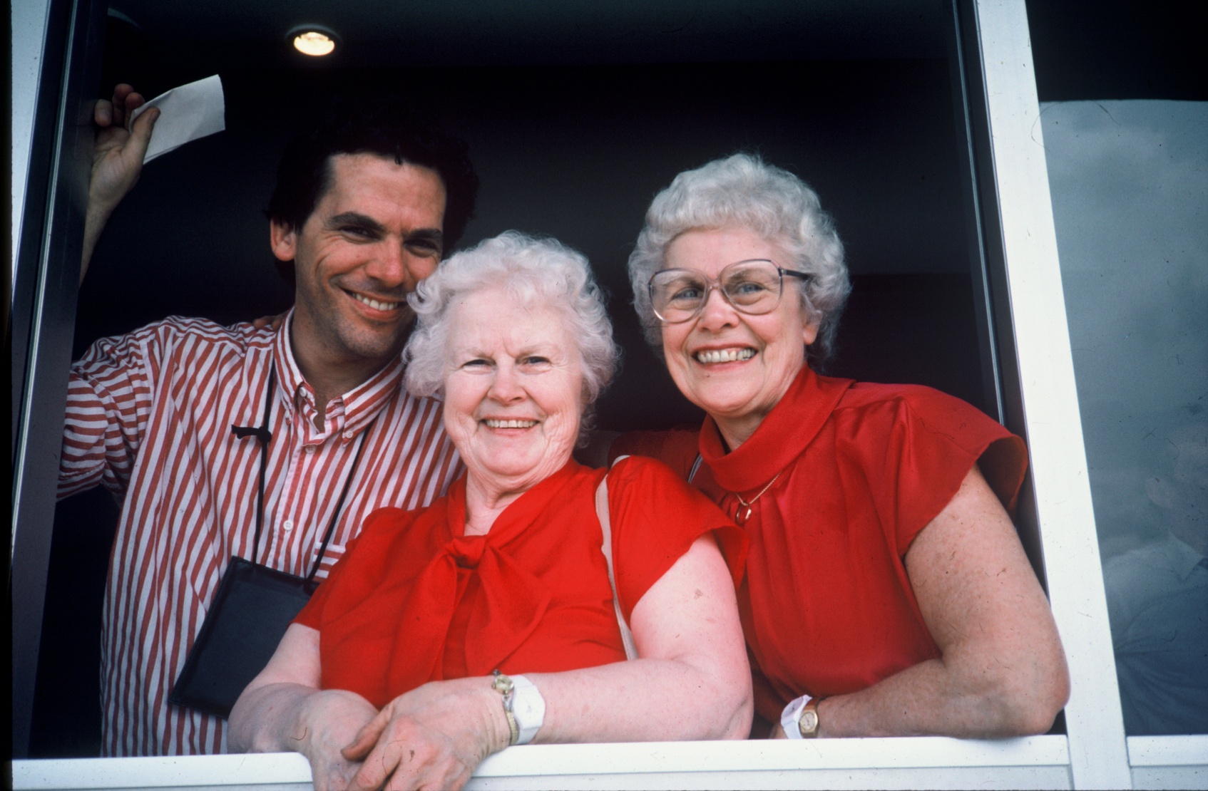 Edward Guthmann with aunts Esther Powers and Winifred Smith, Yaounde Airport