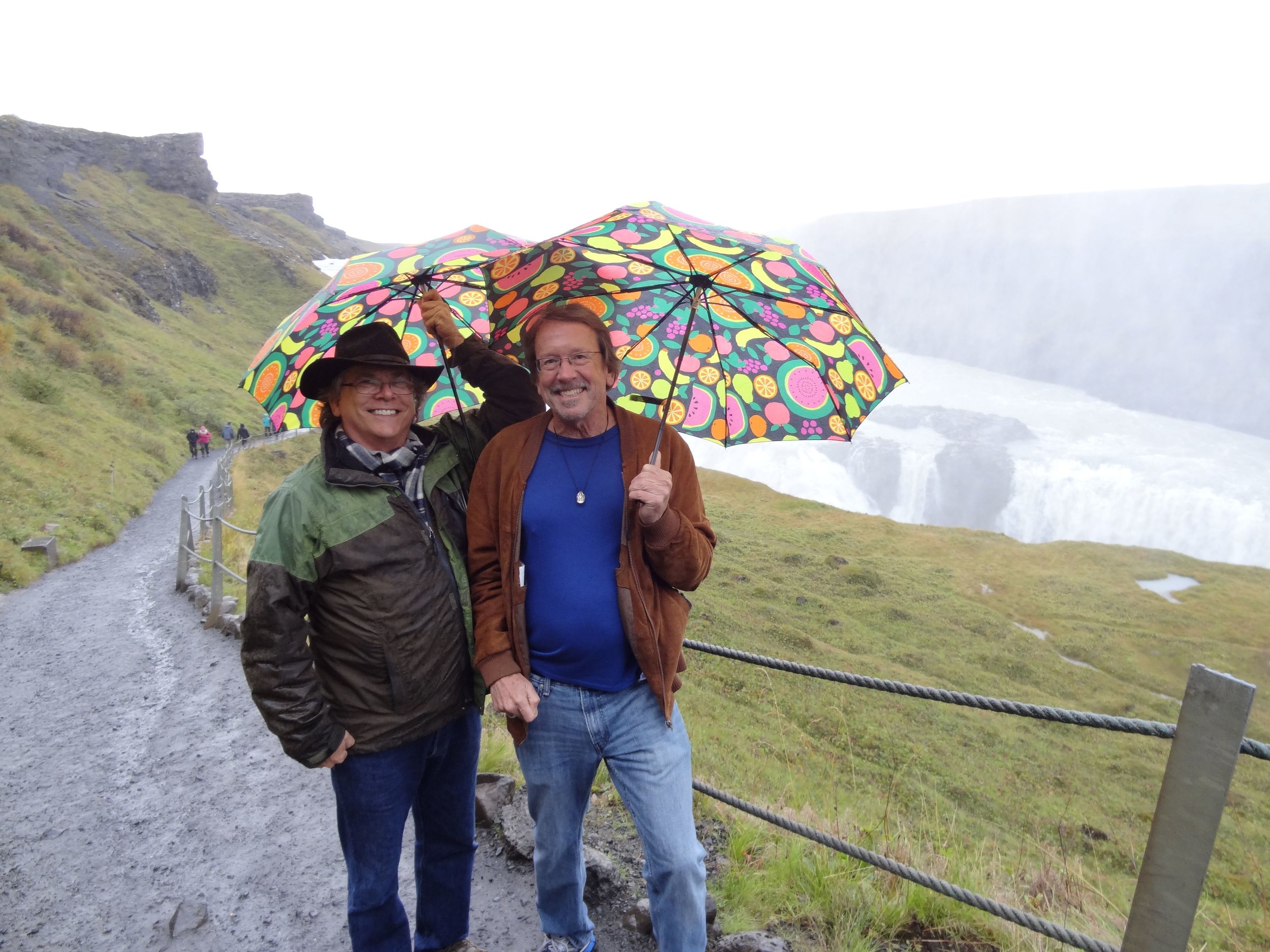 With Stephen Silha at Gulfoss (Golden Falls), an enormous waterfall located in the canyon of the Hvítá river in southwest Iceland.